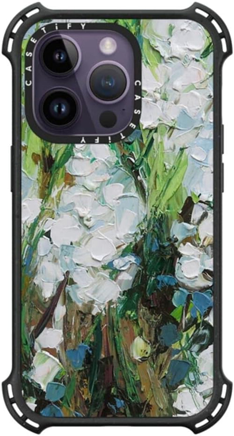 Casetify Bounce Iphone 14 Pro Case [6X Military Grade Drop Tested / 21.3Ft Drop Protection/Compatible with Magsafe] - PP-0008 - Triple Black  CASETiFY Wild Squill Flowers  