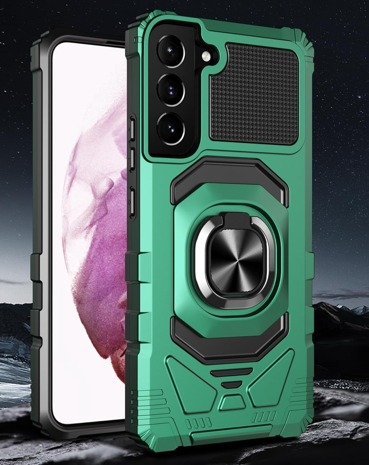 For Samsung Galaxy S22 plus Case with Kickstand Ring Magnetic Holder Military Grade for Galaxy 22+ plus Case Protective Shockproof Case Armor Cover for Galaxy S22 plus Phone Case (Red)