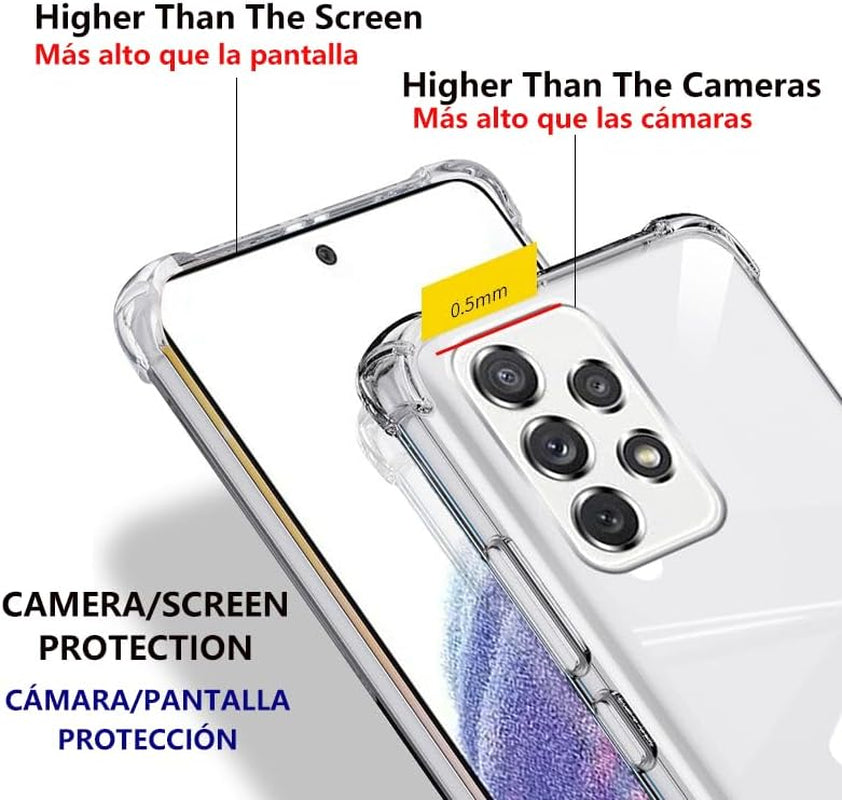 Case for Samsung Galaxy A53 5G Clear TPU Four Corners Protective Cover Transparent Soft