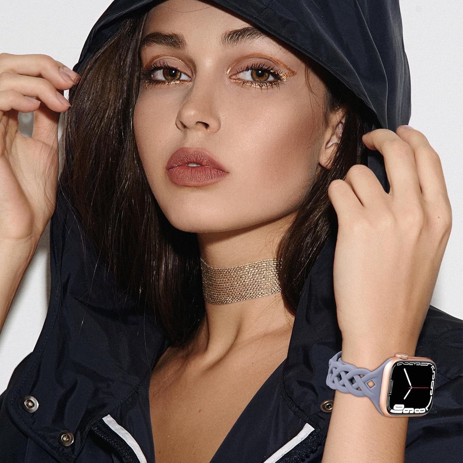 6 Pack Braided Silicone Bands Compatible with Apple Watch Band/Iwatch Bands Women 38Mm 40Mm 41Mm 44Mm 45Mm, Slim Replacement Strap Breathable Sport Wristband for Iwatch Series 9 SE 8/7/6/5/4/3/2/1