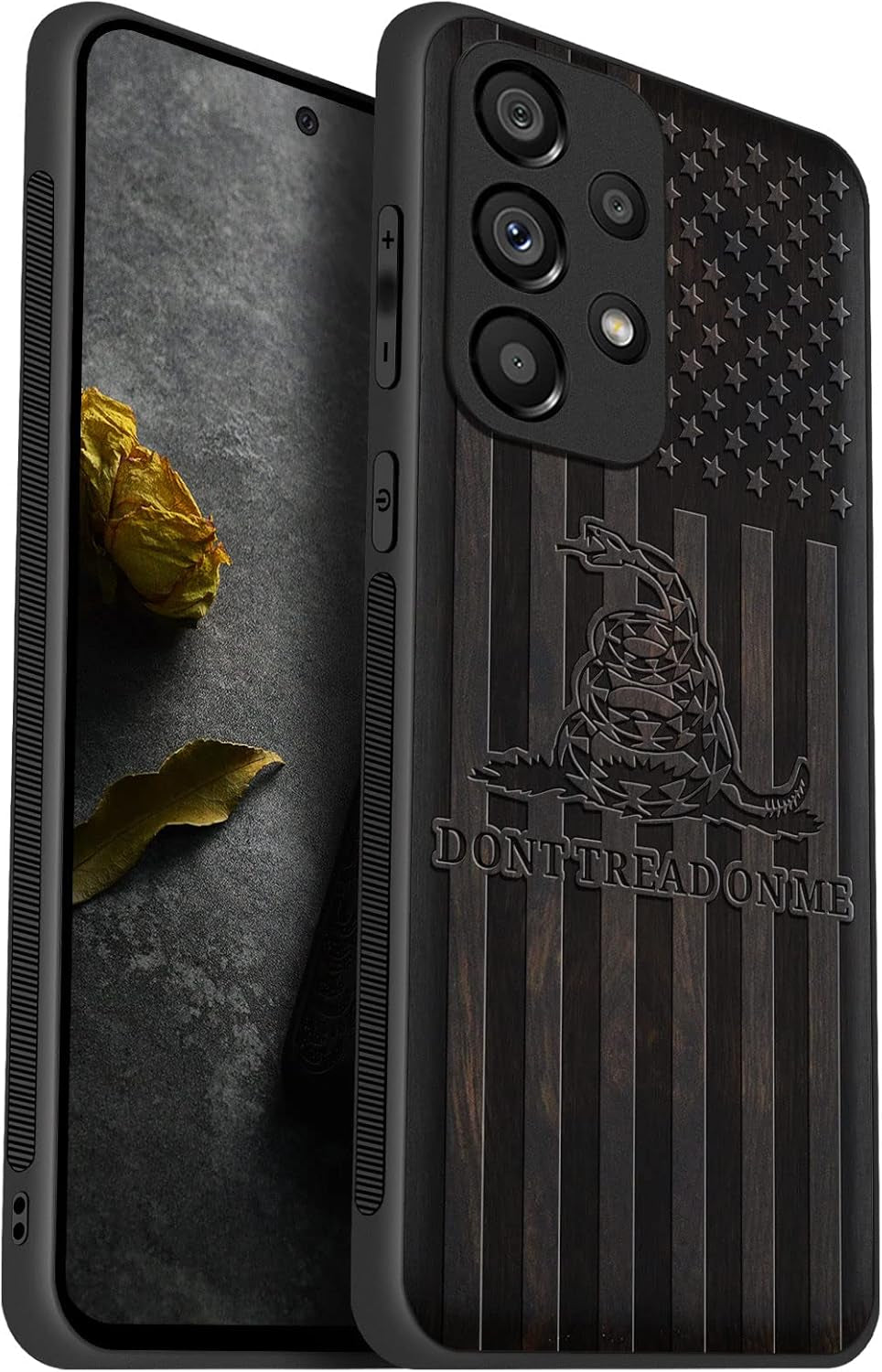 Carveit Wood Case for Samsung Galaxy A53 5G Case [Natural Wood & Black Soft TPU] Shockproof Protective Cover Unique Wooden Case Compatible with Galaxy A53 5G Case (Mayan Symbols Calendar-Blackwood)