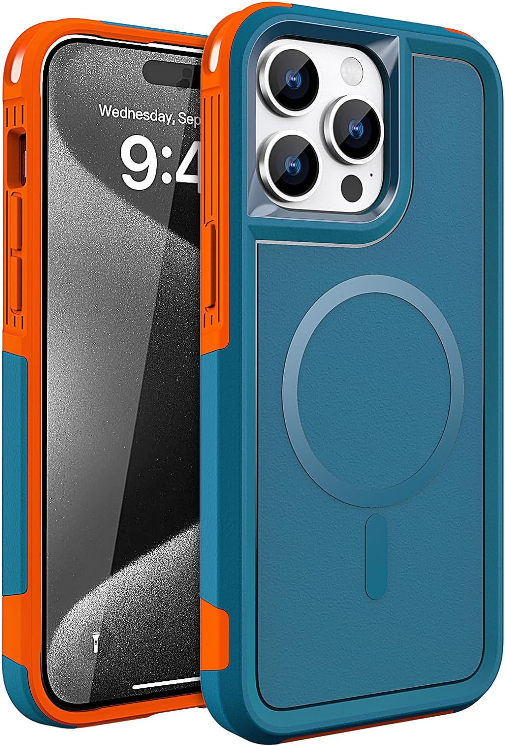 MAXCURY Magnetic for Iphone 15 Pro Max Phone Case, 2 in 1 Shockproof Dropproof Heavy Duty Protection Full Body Rugged Slim & Tough Durable Cover [Compatible with Magsafe] (Rose/Crimson)  MAXCURY   