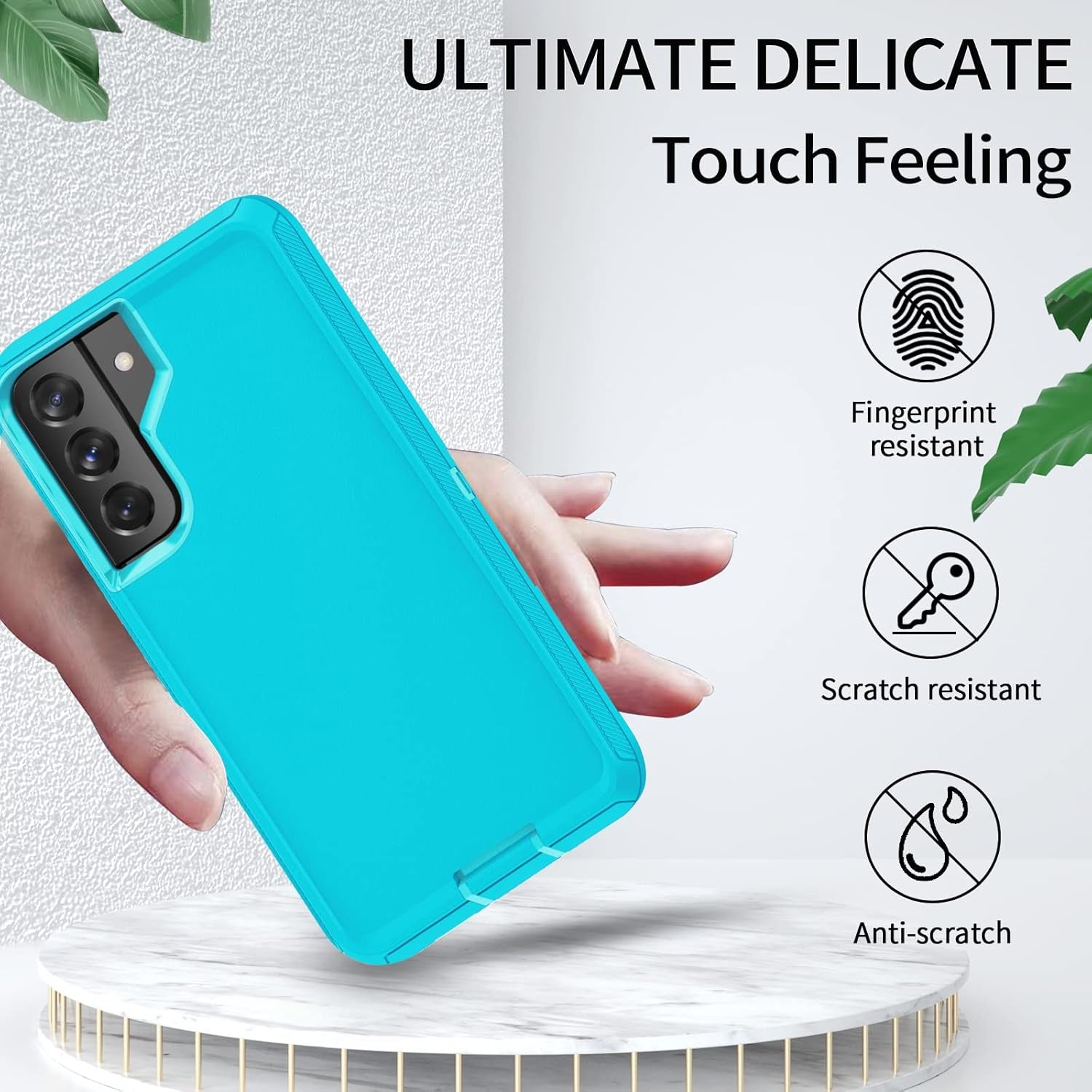 For Galaxy S22 Case, Rugged Shockproof Military Grade Bumper Phone Cover Armor Heavy Duty for Samsung Galaxy S22 (Teak/Light Green)