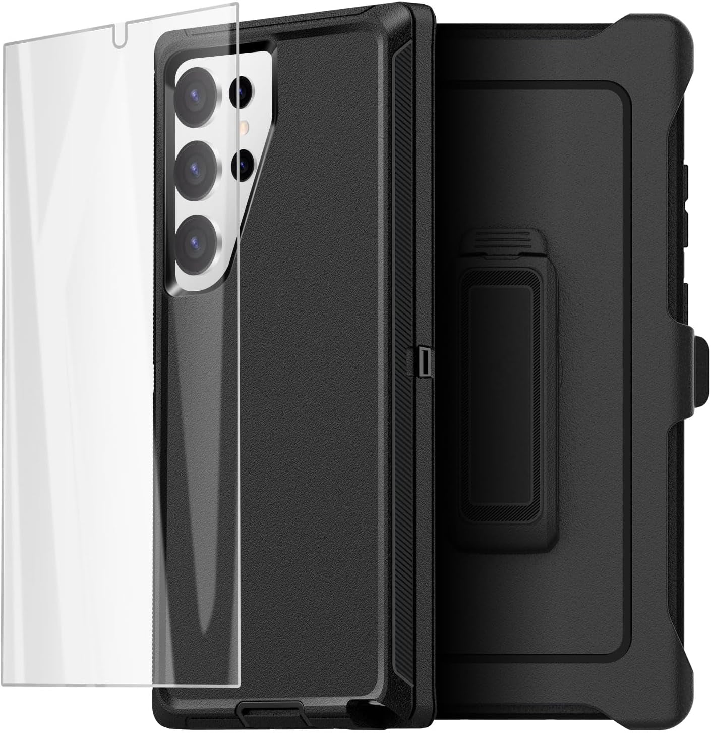 Aicase Belt-Clip Holster Case for Galaxy S24 Ultra with Screen Protector,Heavy Duty Drop Protection Full Body Rugged Shockproof/Dustproof Military Grade Tough Durable Cover for Samsung S24 Ultra