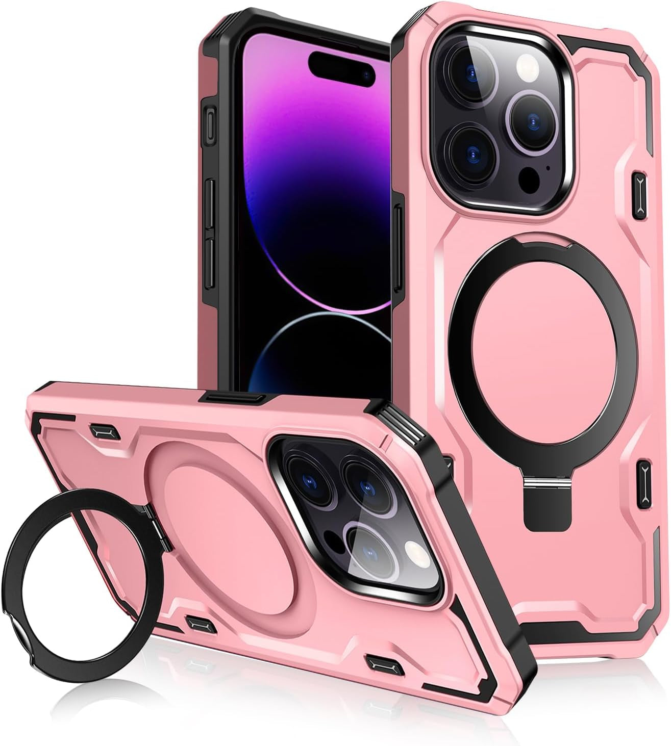 Lokyoo for Iphone 14 Pro Max Case, [Compatible with Magsafe] [Invisible Built in Stand & Ring Holder] Mil-Grade, Dual Layer Shockproof Full Protective Case for 14 Pro Max-Black  Lokyoo   