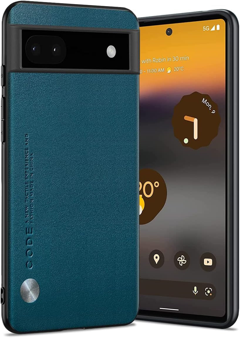 For Google Pixel 6A Case 5G (2022), Soft TPU Artificial Leather Case,Extremely Light Ultra-Light Camera Protection Leather Cover Case for Google Pixel 6A 5G(Orange)  Puxssul Teal  