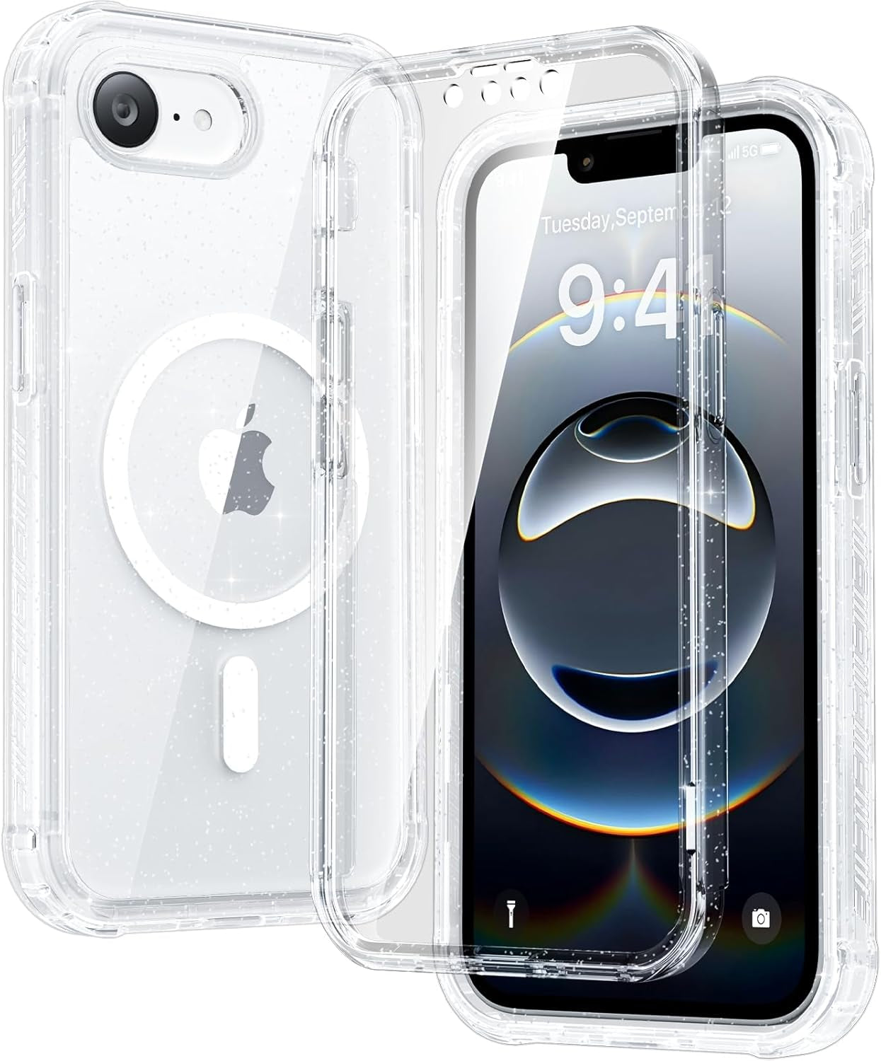 Diaclara Magnetic Designed for Iphone 17 Pro Max Case Full Body Bumper,[Compatible with Magsafe] Military Drop Proof Cover with Built-In Touch Sensitive Anti-Scratch Screen Protector,Orange