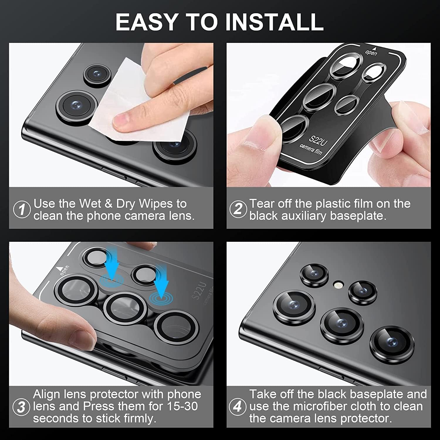 FEIYAR HOME Case for Samsung Galaxy S22 Ultra Case, with Tempered Glass Camera Lens Protector, Rugged Heavy Duty Case for Galaxy S22 Ultra, Wine Pink