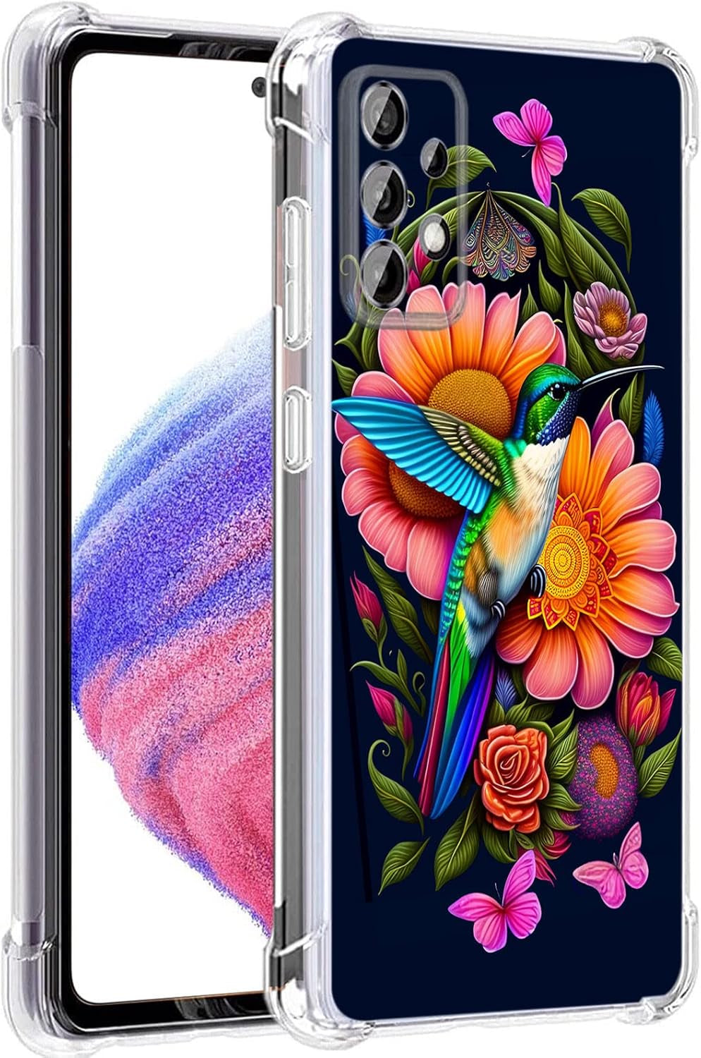 Galaxy A53 5G Case, Plum Blossom Flower Drop Protection Shockproof Case TPU Full Body Protective Scratch-Resistant Cover for Samsung Galaxy A53 5G