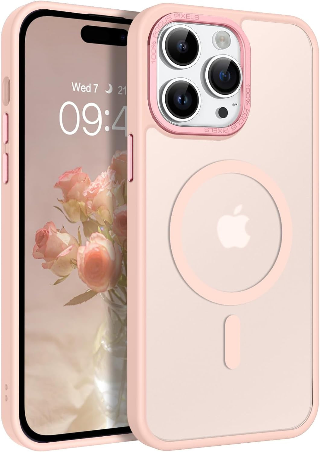 BENTOBEN for Iphone 14 Pro Max Phone Case,Iphone 14 Pro Max Magnetic Case [Compatible with Magsafe] Translucent Matte Shockproof Women Men Girl Protective Case Cover for Iphone 14 Pro Max 6.7",Black  BENTOBEN T993-Pink  