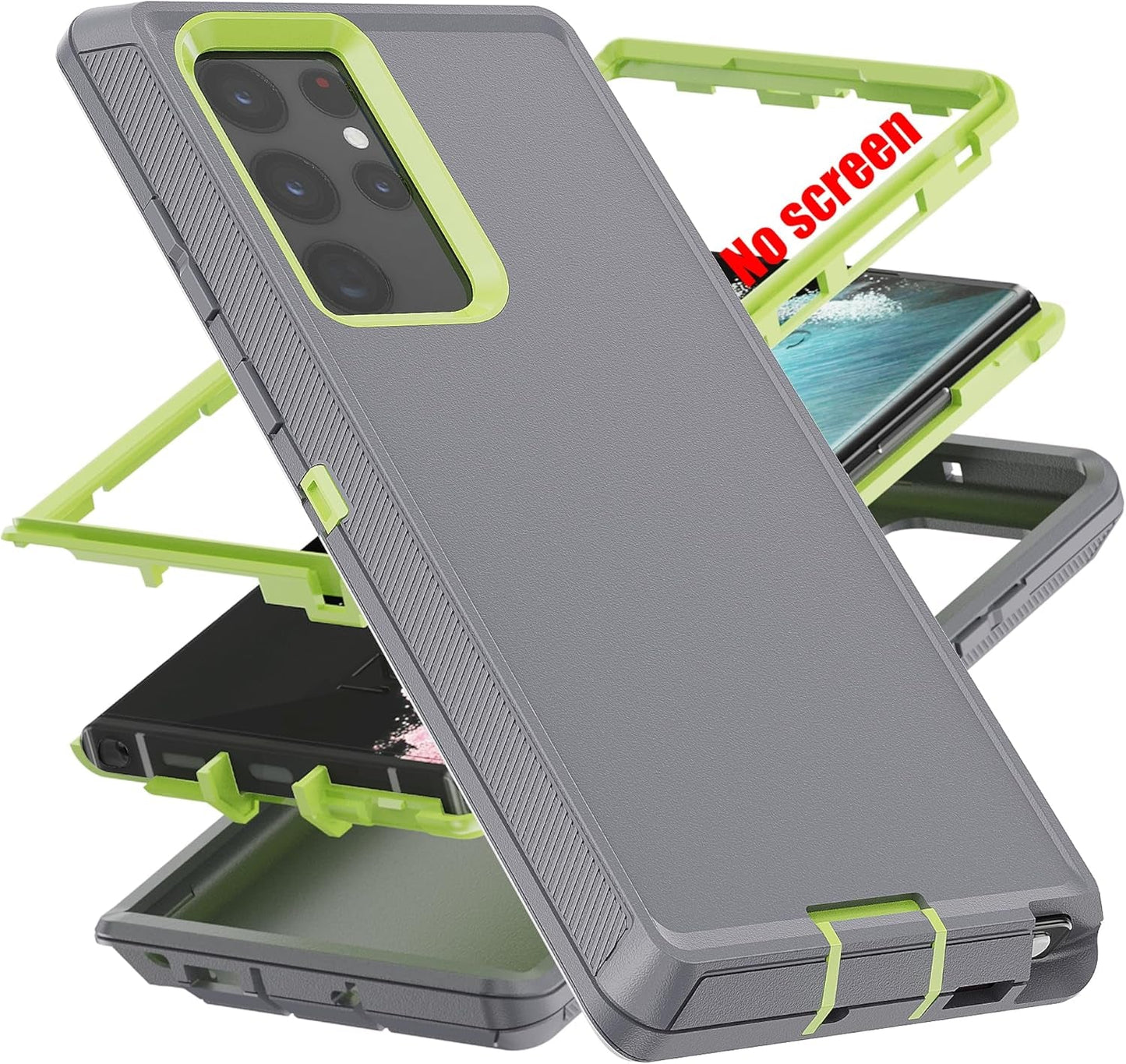 AYMECL for S22 Ultra Case,Samsung S22 Ultra Case [Military Grade] 3 in 1 Full Body Shockproof Dust/Drop Proof Heavy Duty Protection Cover,For Samsung Galaxy S22 Ultra 6.8 Inch,Pink+Wine Red