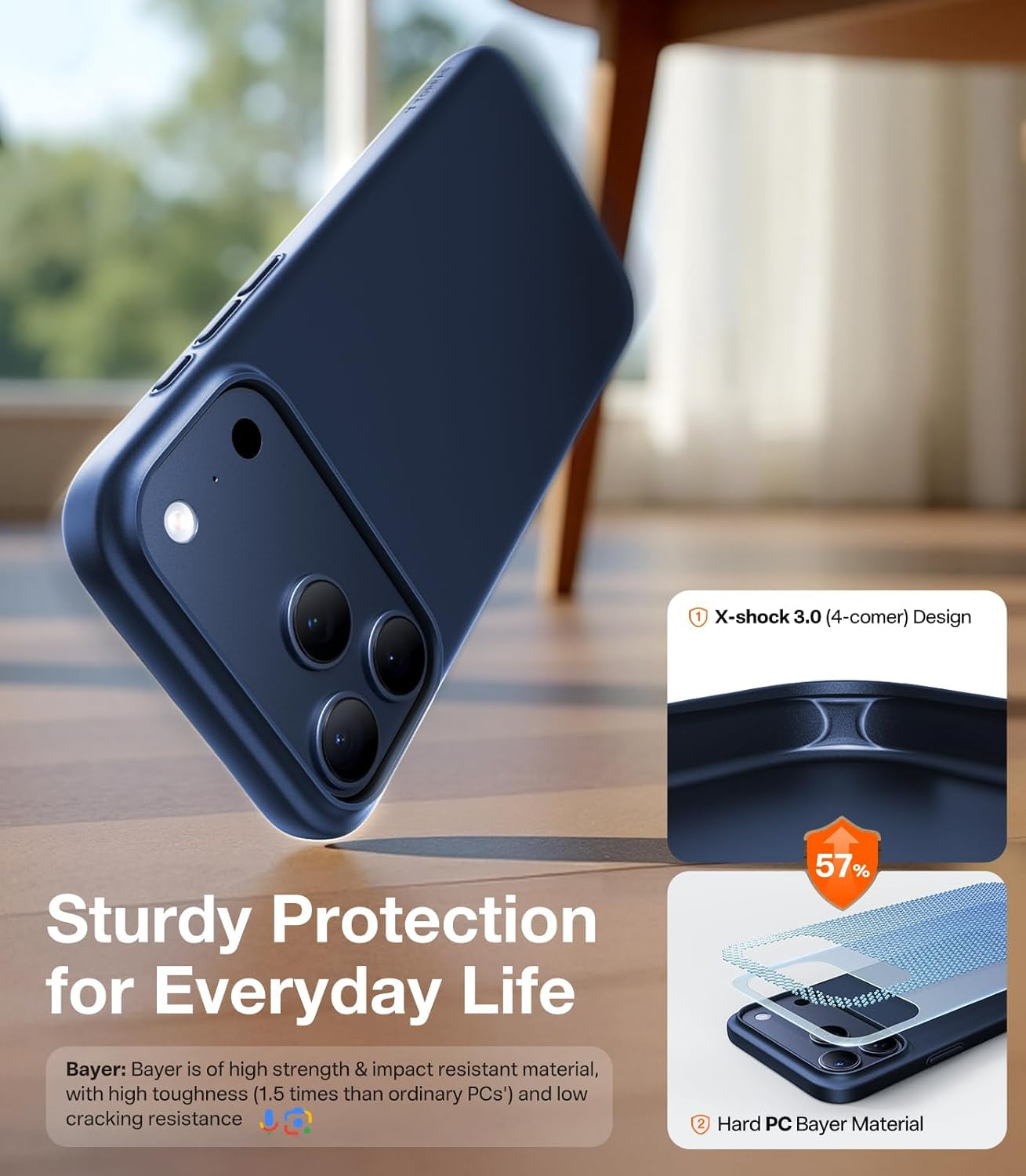 TORRAS Magnetic Slim-Fit for Iphone 17 PRO MAX Case, Ultra-Thin 17 Promax Phone Case Compatible with Magsafe, Light Anti-Scratch Matte Hard PC Bayer 6.9 Inch Originfit, Deep Blue