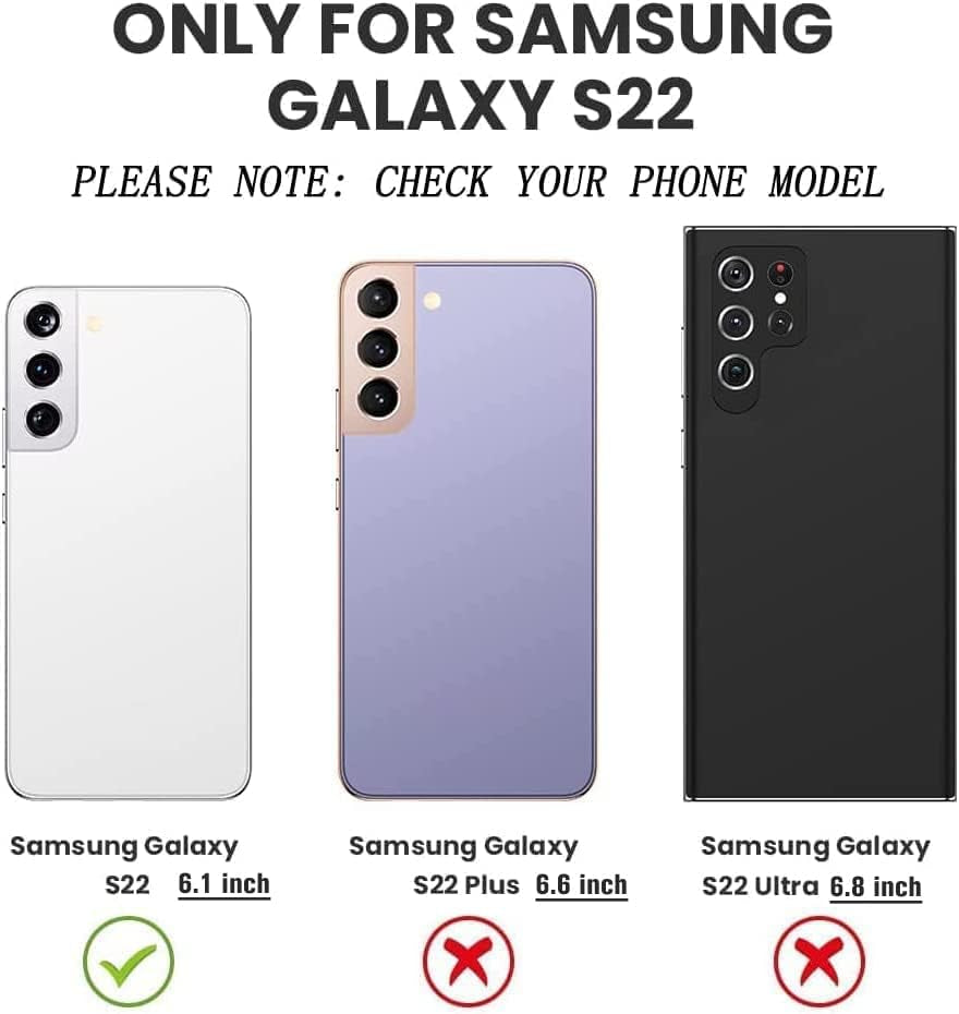 For Samsung Galaxy S22 Case, S22 Case with Self Healing Flexible TPU Screen Protector [2 Pack],Military Grade Double Shockproof Invisible Kickstand Case for Galaxy S22 (Purple)