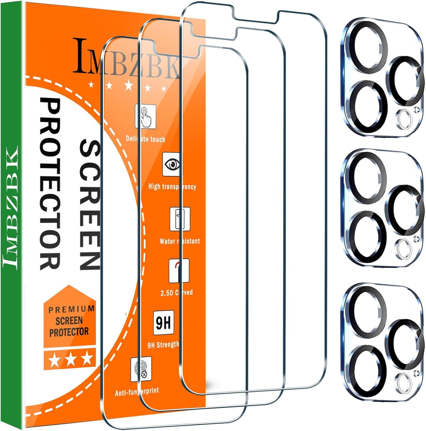 IMBZBK [Auto-Dust Removal] 3 Pack Privacy Screen Protector for Iphone 17 Pro Max [6.9 INCH] anti Spy Private Accessories, Case Friendly Film, Military Grade Tempered Glass 3 Camera Lens Protector