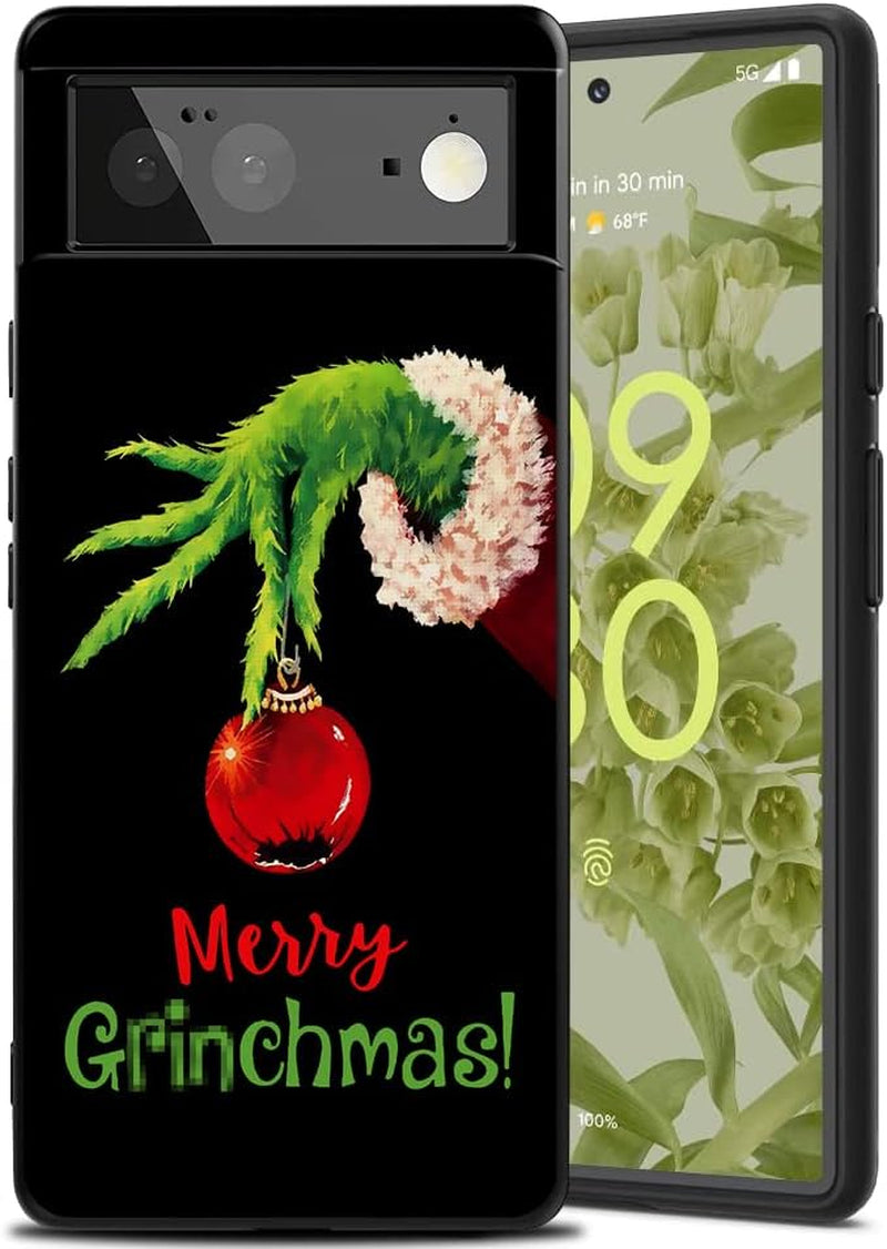 Compatible with Google Pixel 6 Case, Aesthetic Pattern Design, Full Body Protection Shockproof Cover Case for Google Pixel 6 5G 6.4" (Moon Starry Mountains)  MSEAANBK Merry Christmas  