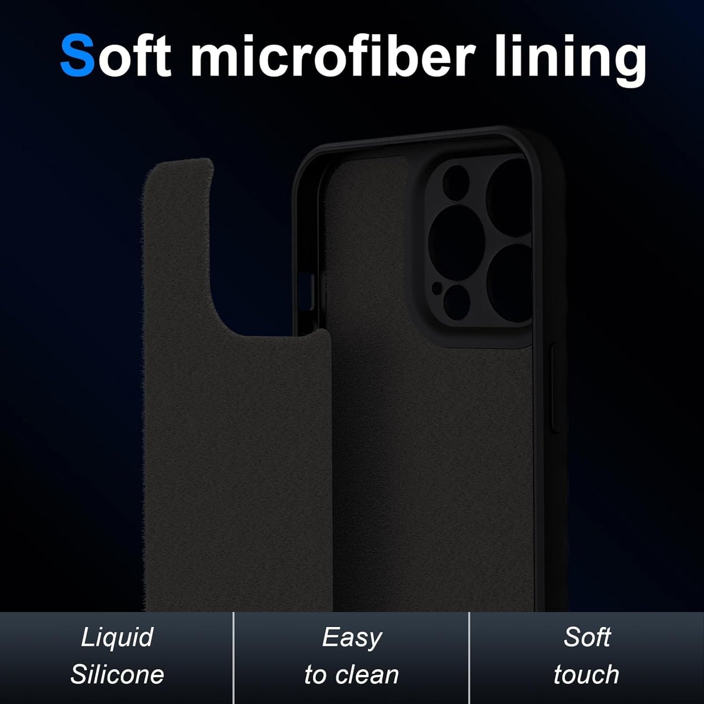 For Samsung Galaxy A53 5G Case,[Silky Touch Premium Liquid Silicone][Camera Protection] [Soft Anti-Scratch Microfiber Lining],Slim Soft Shockproof Phone Case,Black 1-Sam A53-01