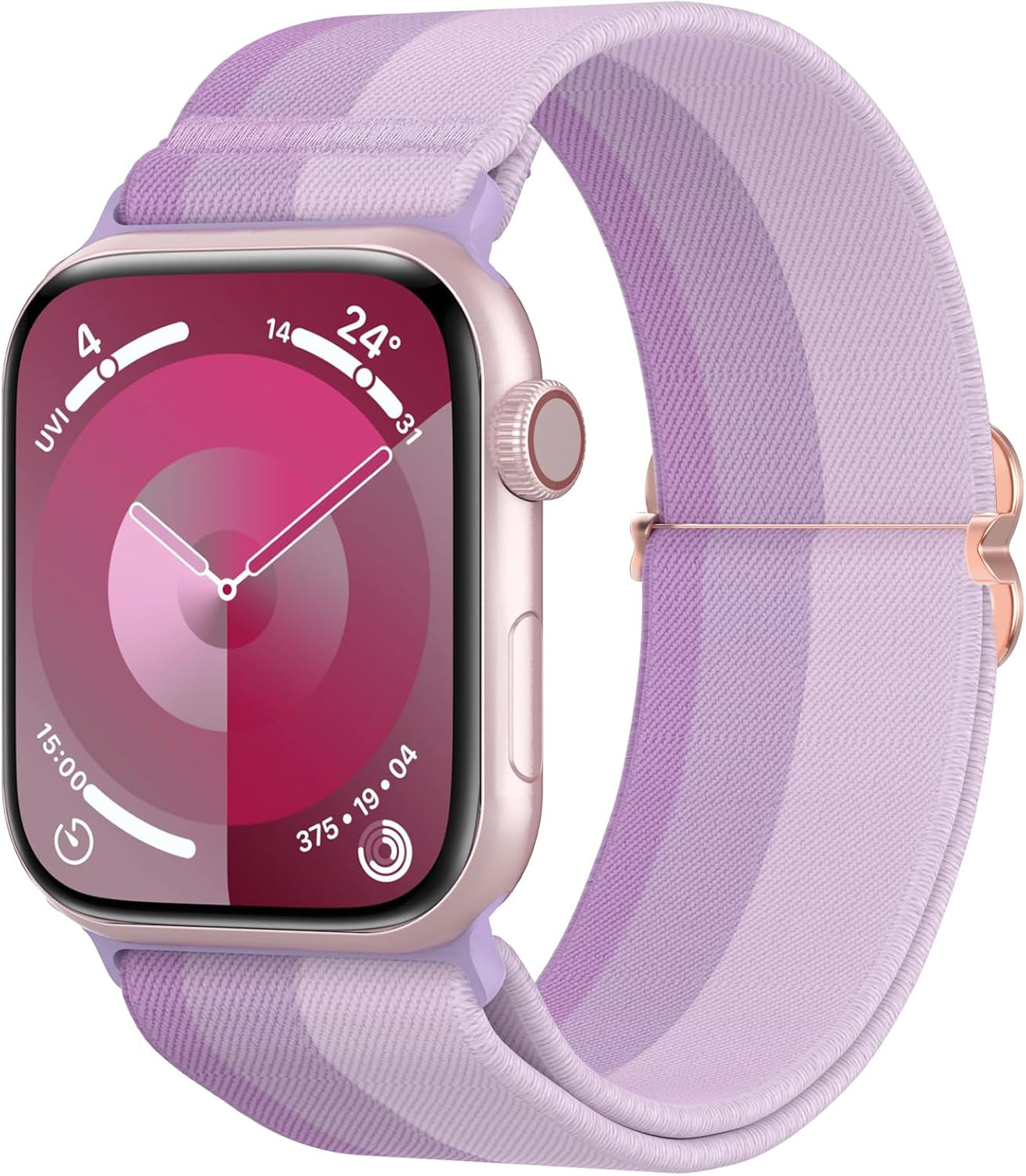 Delidigi Compatible with Stretchy Apple Watch Band 38Mm 40Mm 41Mm 42Mm 44Mm 45Mm 49Mm for Women Men, Gradient Color Nylon Adjustable Straps for Iwatch Series 9 8 7 6 SE 5 4 3 2 1 Ultra Ultra 2