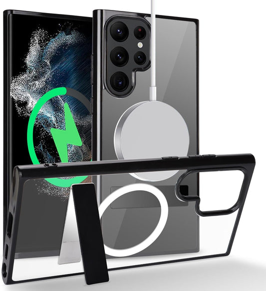 Cavor for Samsung Galaxy S22 Ultra Magsafe Case,S22 Ultra Case with Kickstand, Magnetic Case for Samsung S22 Ultra Phone Case, Full-Body Shockproof Slim Case for Women Men-Black