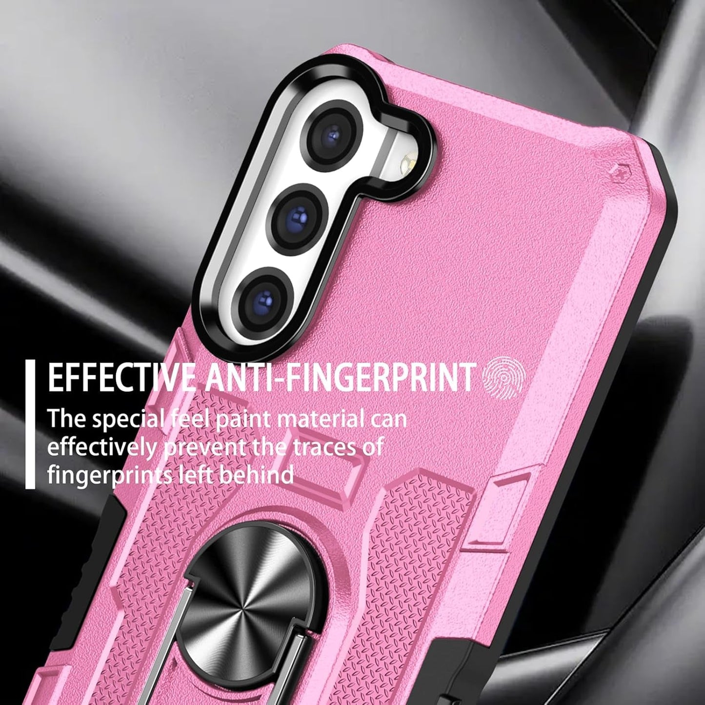 For Samung Galaxy S22 plus Case S22+ plus Case with Ring Kickstand Military Grade Shockproof Case Cover Anti-Scratch Protective Armor for Galaxy S22 plus S22+ plus Phone Case (Pink)