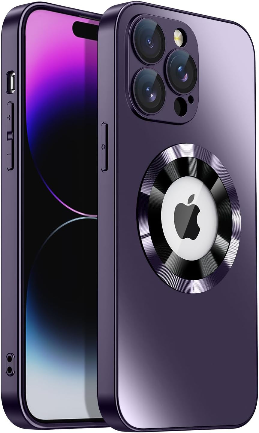 LEKEVO for Iphone 14 Pro Max Case, Compatible with Magsafe, Built-In Camera Lens Protector, Logo View, Magnetic Shockproof Slim Thin Phone Cover, Black  LEKEVO   