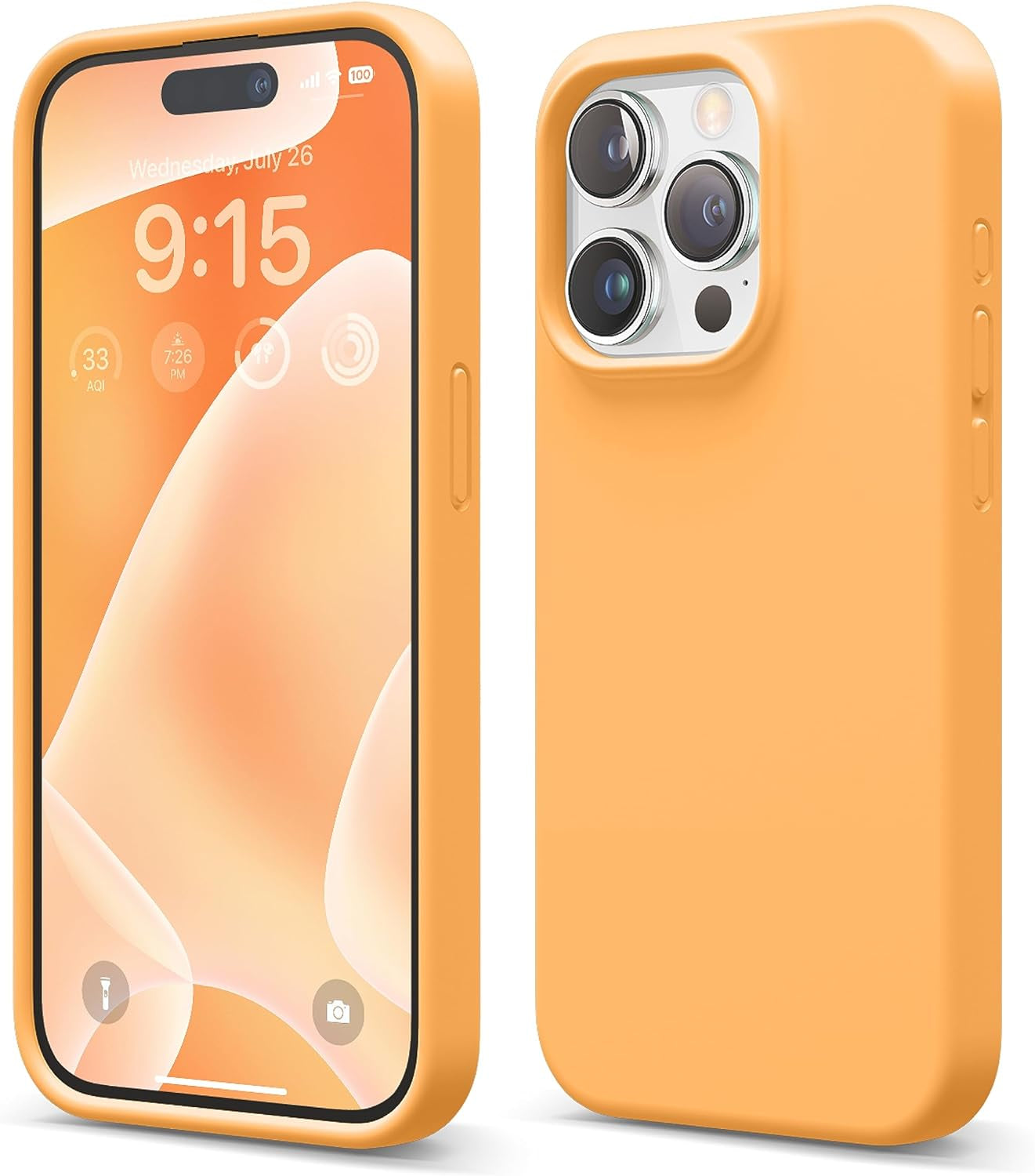 Elago Compatible with Iphone 15 Pro Case, Liquid Silicone Case, Full Body Protective Cover, Shockproof, Slim Phone Case, Anti-Scratch Soft Microfiber Lining, 6.1 Inch (Brown)  elago Orange  