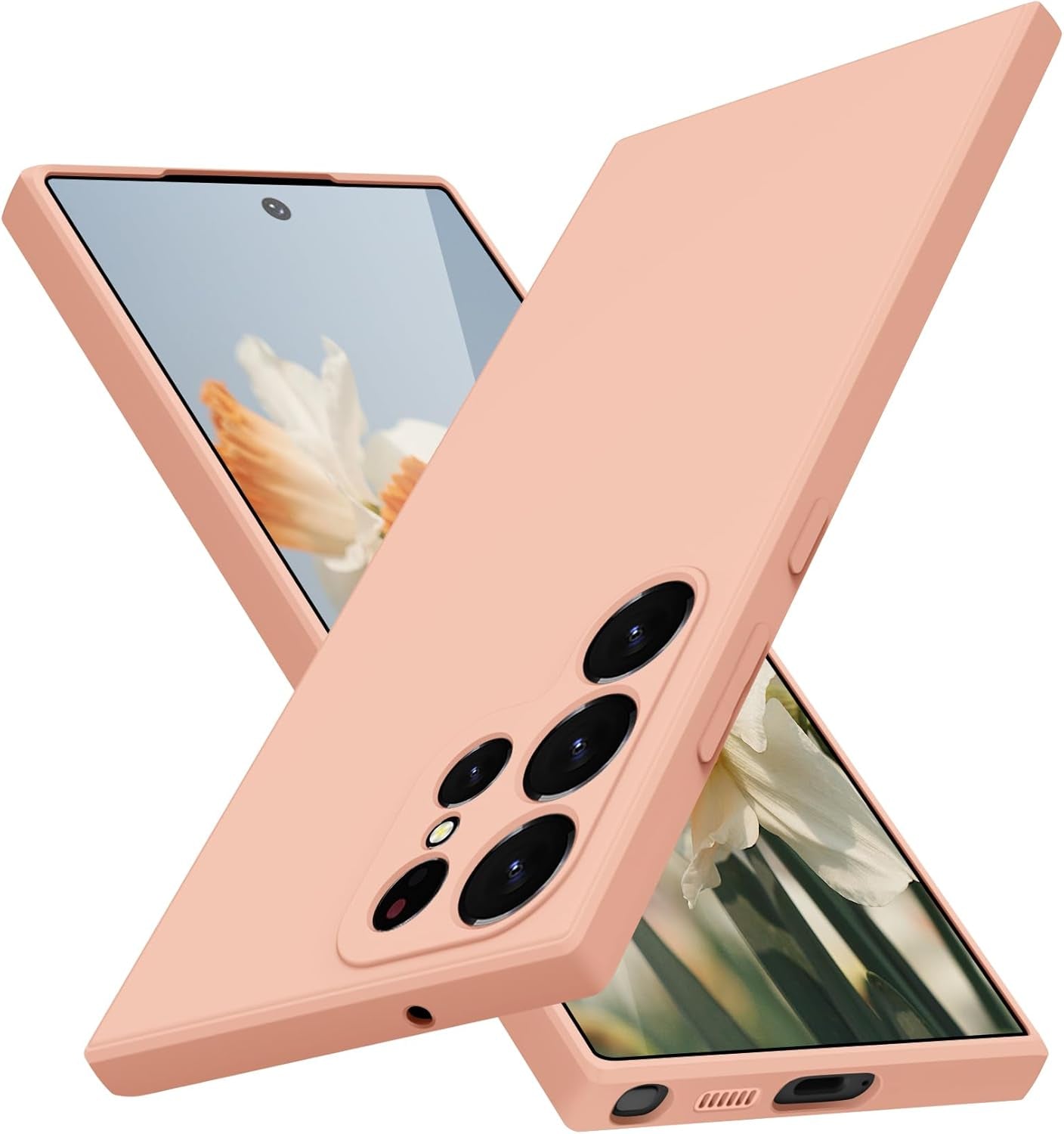 For Samsung Galaxy S22 Ultra 5G Case Liquid Silicone,Full Body Protective,Soft Shockproof anti Scratch Case for Samsung Galaxy S22 Ultra Phone Case Slim Fit Durable 6.8In Red JUS01-62