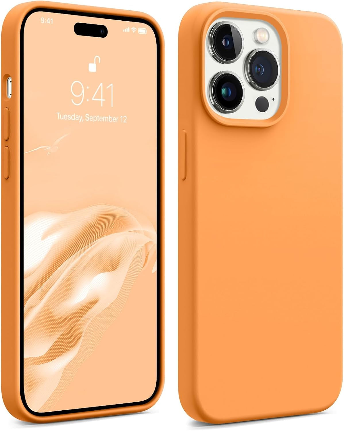 AOTESIER Shockproof Series Iphone 14 Pro Max Case, Silicone Ultra Slim Thin Cover, Full-Body Protective Phone Case for Iphone 14 Promax Case, 6.7 Inch, Chocolate  AOTESIER Orange  