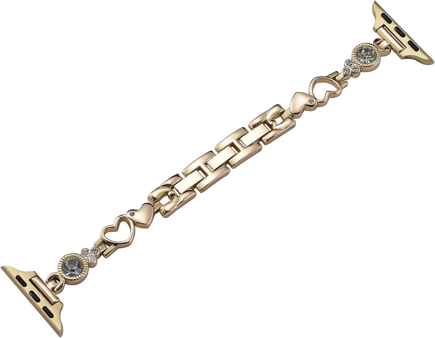 Bling Diamond Metal Bands Compatible with Apple Watch Band 38Mm 40Mm 41Mm 42Mm 44Mm 45Mm 49Mm, Women Jewelry Strap Dressy Heart Bracelet for Iwatch Series 9 8 7 6 5 4 3 2 1 SE Ultra