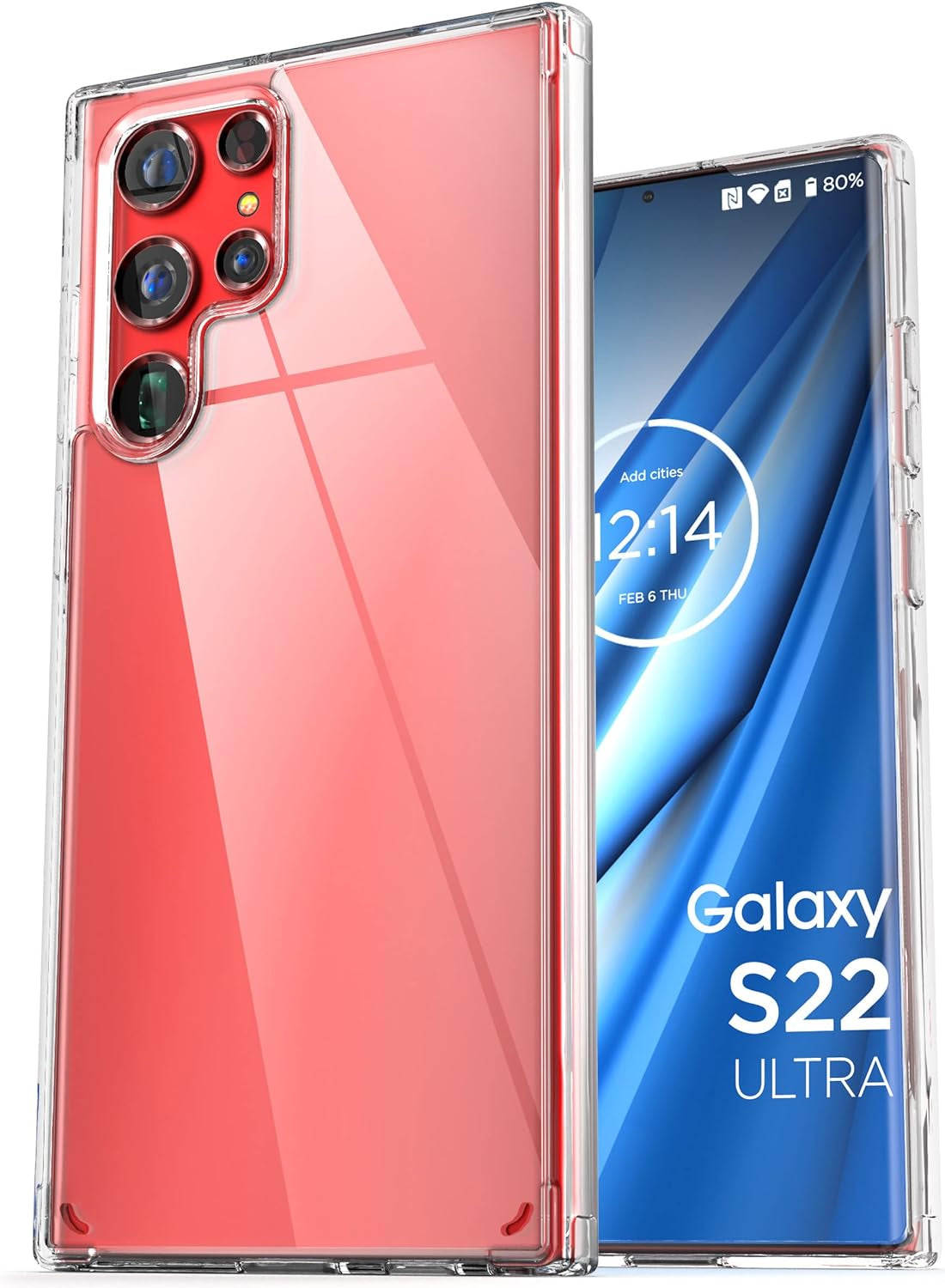 Encased Clear Back for Samsung Galaxy S22 Ultra Belt Clip Case, Slim Protective Phone Cover with Holster (S22 Ultra)