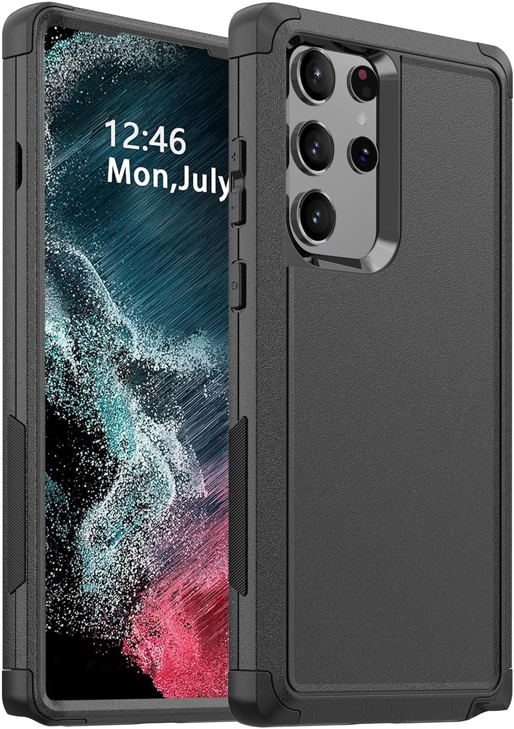 For Samsung Galaxy S22 Ultra Case,Shockproof Dropproof Galaxy S22 Ultra Case,Rugged Heavy Duty Protective for S22 Ultra Case 6.8 Inch (Red/Black)