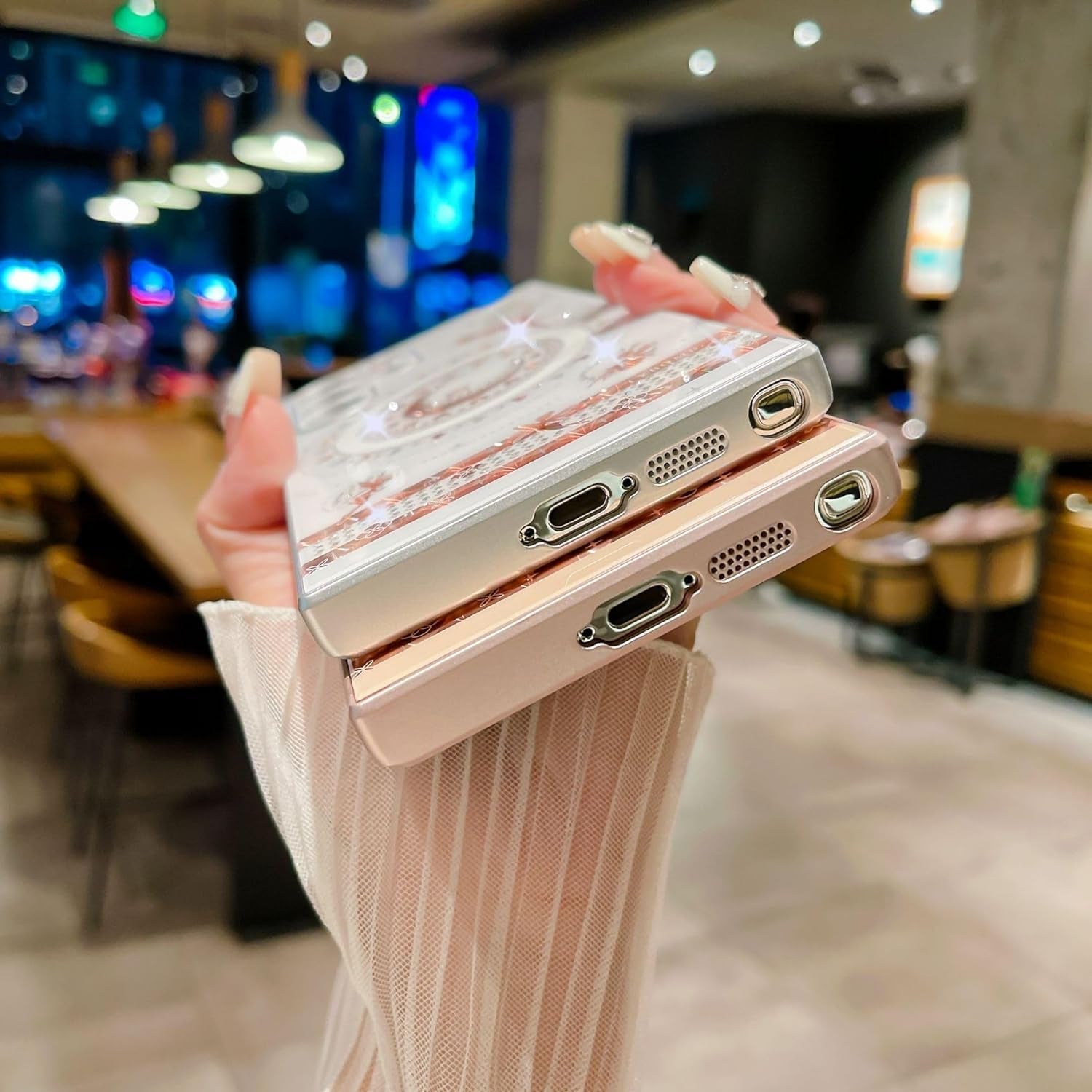 Cute Bling Magnetic Case for Galaxy S22 Ultra,Sparkle Luxury Rhinestone Heart Moon Star Angel Fairy Plating [Compatible with Magsafe] Girls Women for Samsung Galaxy S22 Ultra (Pink)