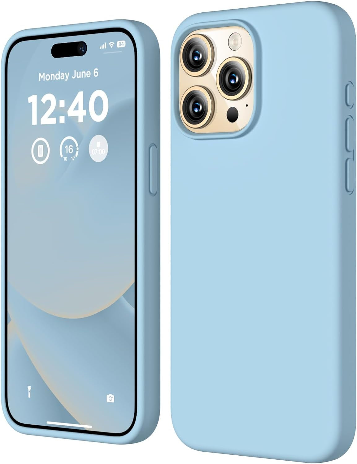 COFFKER Compatible with Iphone 15 Pro Case, Liquid Silicone Case, Full Body Shockproof Protective Cover Slim Thin Phone Case with Soft Anti-Scratch Microfiber Lining, 6.1 Inch-Orange  COFFKER   