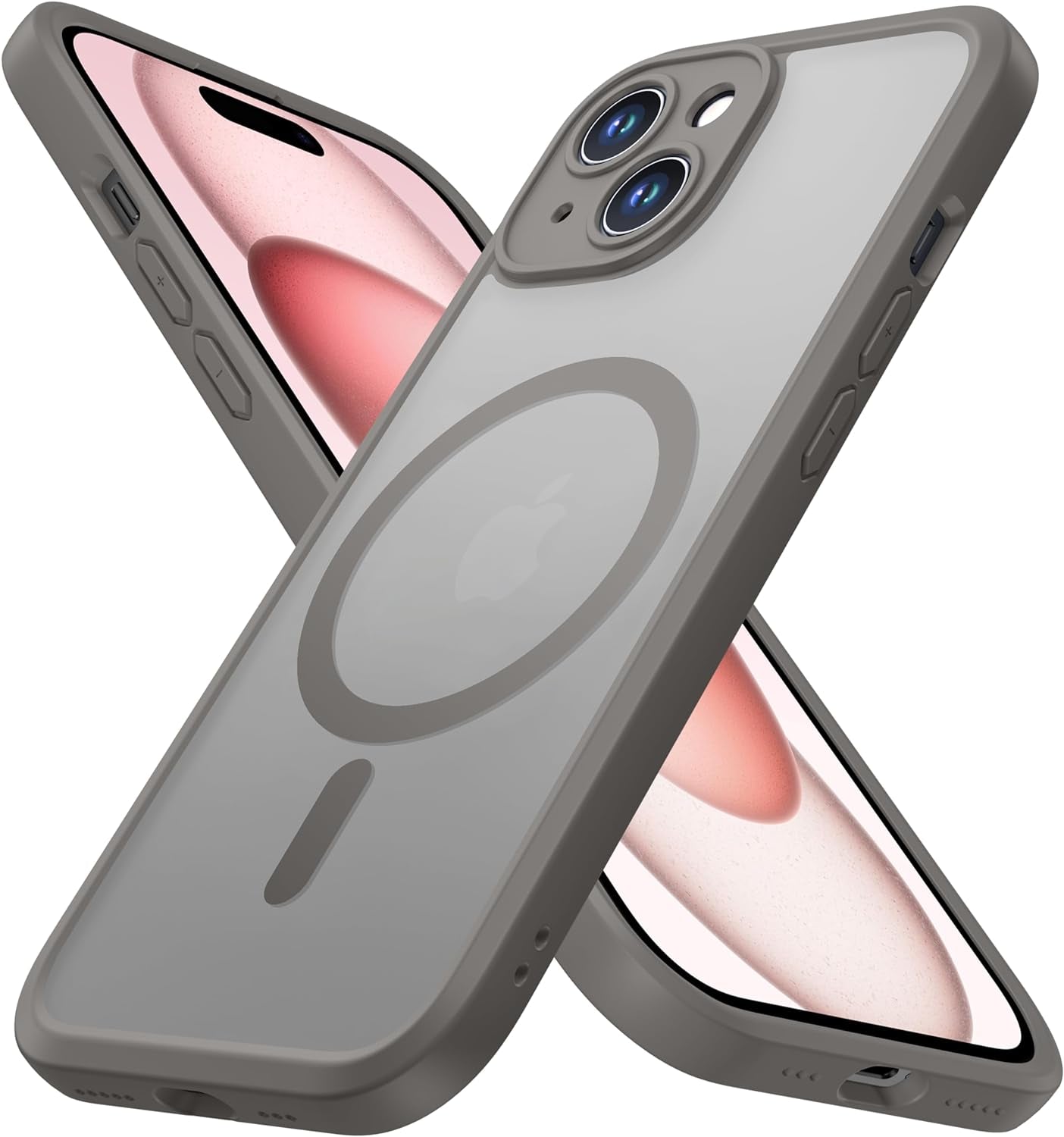 Impactstrong Magnetic Guard Designed for Iphone 15 Case [Camera Protection] [Military Grade Drop Tested] [Compatible with Magsafe] Slim Translucent Matte Phone Case (6.1") - Gray  ImpactStrong   