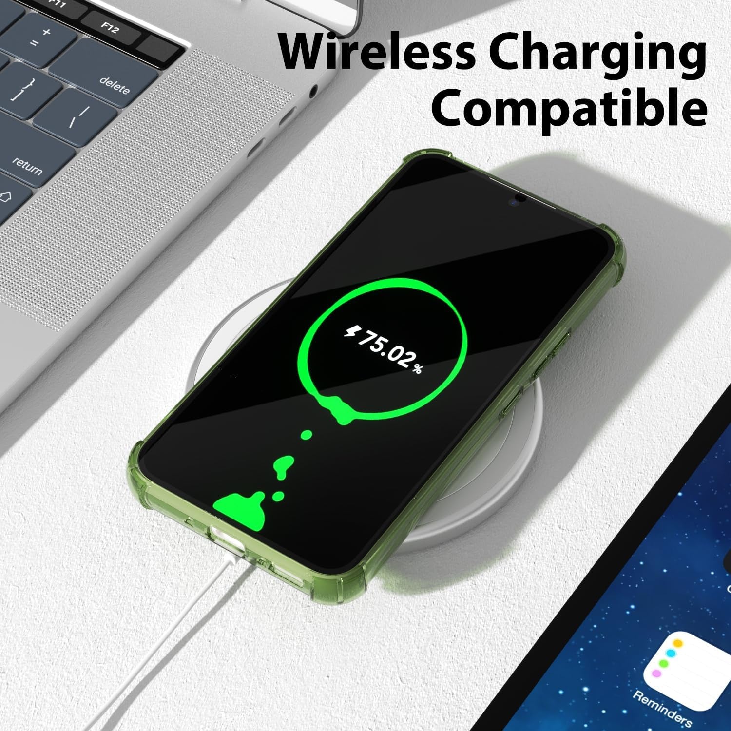 For Samsuang Galaxy A54 5G Case Clear, Transparent Jelly Protective Silicone Phone Case Design for Women Girly Cute Simple, Thin Slim Fit Soft Flexible TPU Shockproof Bumper, Clear Green