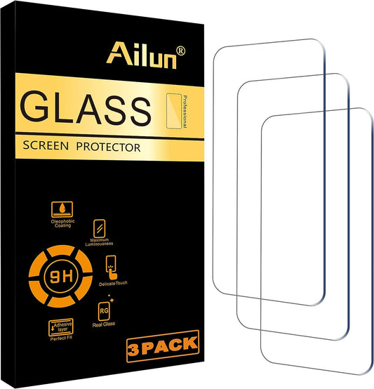 Ailun Glass Screen Protector for Iphone 15 Plus/Iphone 15 Pro Max [6.7 Inch] Display 3 Pack Tempered Glass, Sensor Protection, Dynamic Island Compatible, Case Friendly  Ailun   