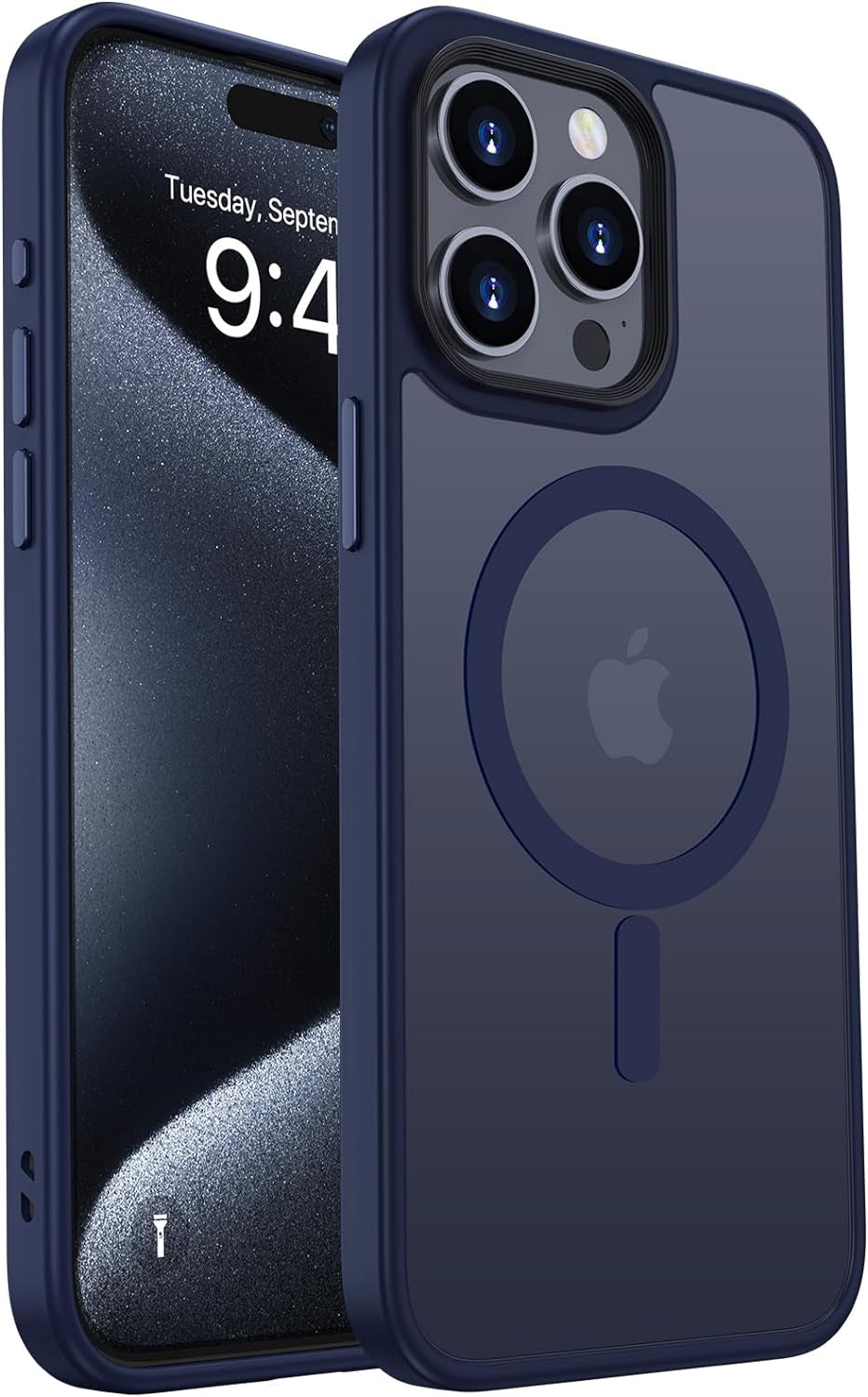 MGNOCDEF Magnetic Cases for Iphone 15 Pro Max Cases [Compatible with Magsafe & Military Grade Drop Protection], Slim Translucent Matte Back Phone Case for Iphone 15 Pro Max 6. 7", Blue  MGNOCDEF Blue  