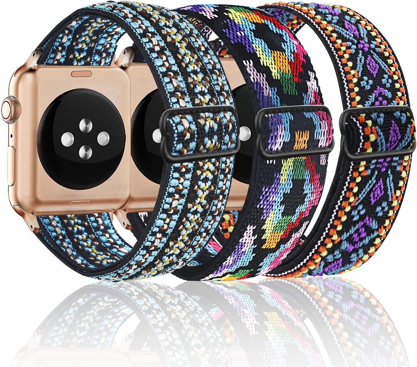 Dsytom 3 Pack Elastic Band Compatible with Apple Watch Bands 38Mm 41Mm 40Mm 42Mm 44Mm 45Mm 49Mm, Adjustable Stretchy Nylon Bands for Iwatch Series 9 Ultra 2 8/7/6/5/4/3/2/1 SE Strap for Women