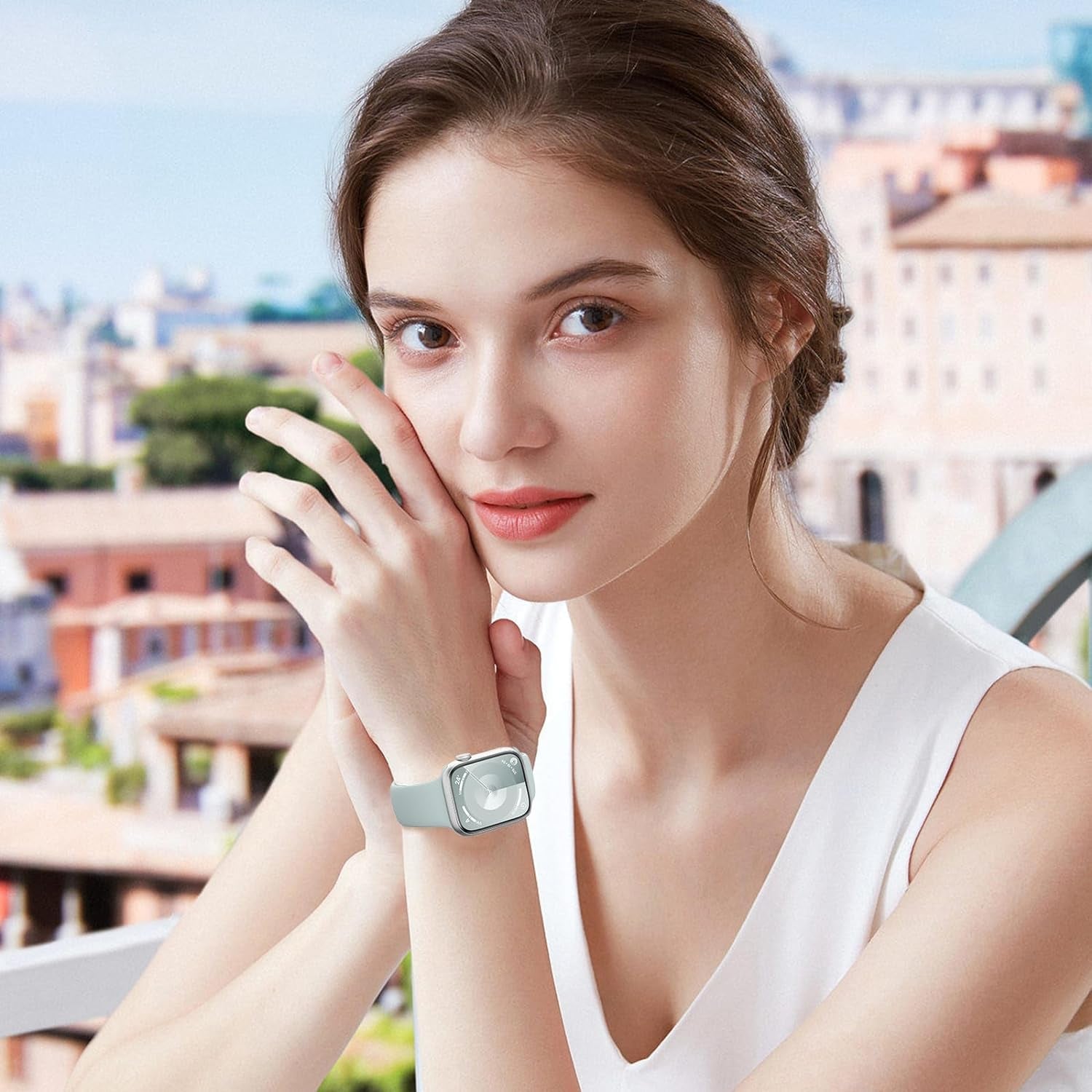 EOMTAM 5 Pack Silicone Sport Straps Compatible for Apple Watch Band 38Mm 40Mm 41Mm 42Mm 44Mm 45Mm 49Mm for Women Men,Soft Waterproof Wristbands for Iwatch Series 9 Ultra 8 SE 7 6 5 4 3