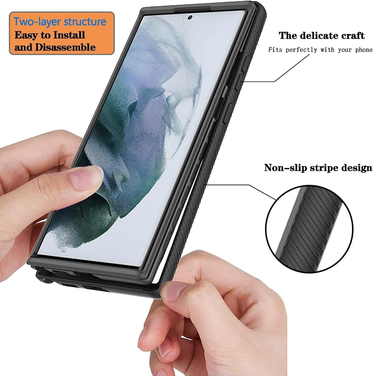 Compatible with Samsung Galaxy S22 Ultra Case Cartoon Cats for Boys Girls Full-Body Dual Layer Rugged Shockproof Bumper Heavy-Duty Protective Cover