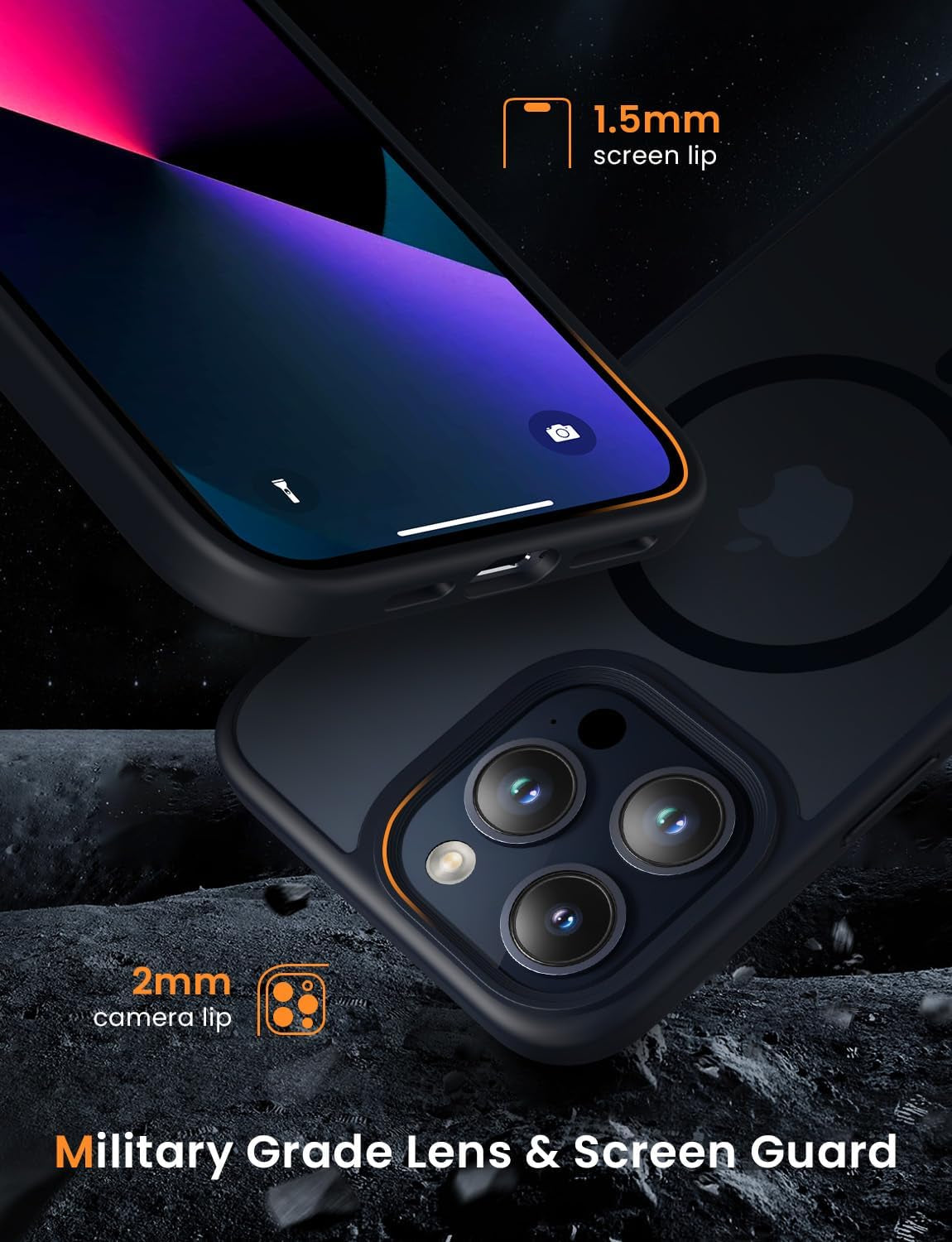 Mgnaooi Magnetic Case for Iphone 15 Pro Max Case [Mil-Grade Drop Tested & Compatible with Magsafe] Translucent Matte Back, Anti-Scratch Shockproof Phone Case for 15 Promax 6.7 Inch, Black  Mgnaooi   