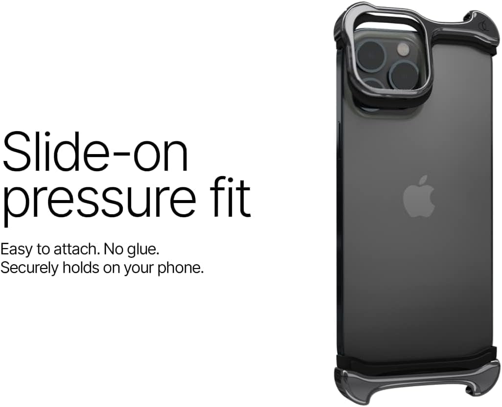 Arc Pulse Designed for Iphone 15 Pro Phone Case (2023), Minimalist Protective Shock Absorption Aerospace Grade Aluminum Shells + Elastomer Inlays Easy Fit 6.7 Inch (Aluminum Titan Gray)  Arc Pulse   