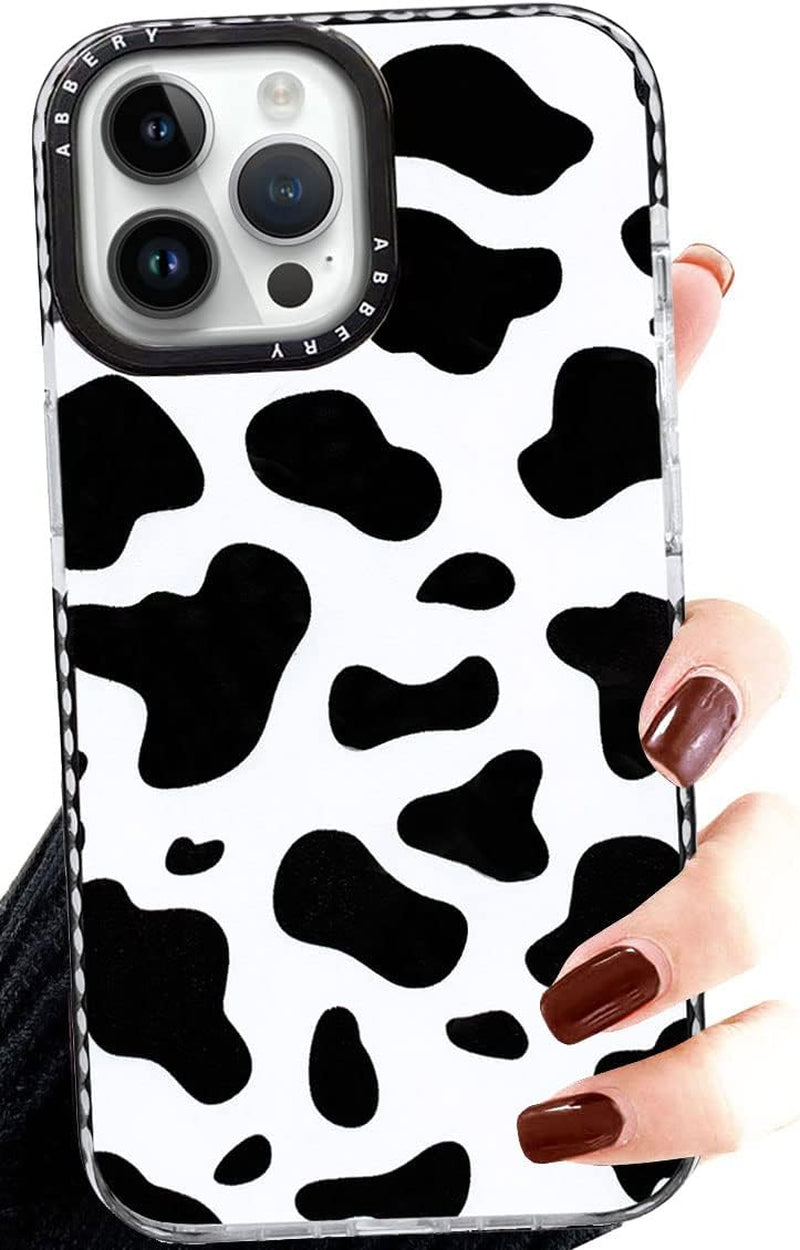 Abbery Designed for Iphone 15 plus Case Cow Print Clear with Design Cow Pattern Cute Durable Silicone TPU Sturdy Shockproof Protective Woman Girls Aessthetic Phone Cover (For Iphone 15 Plus)  Abbery   