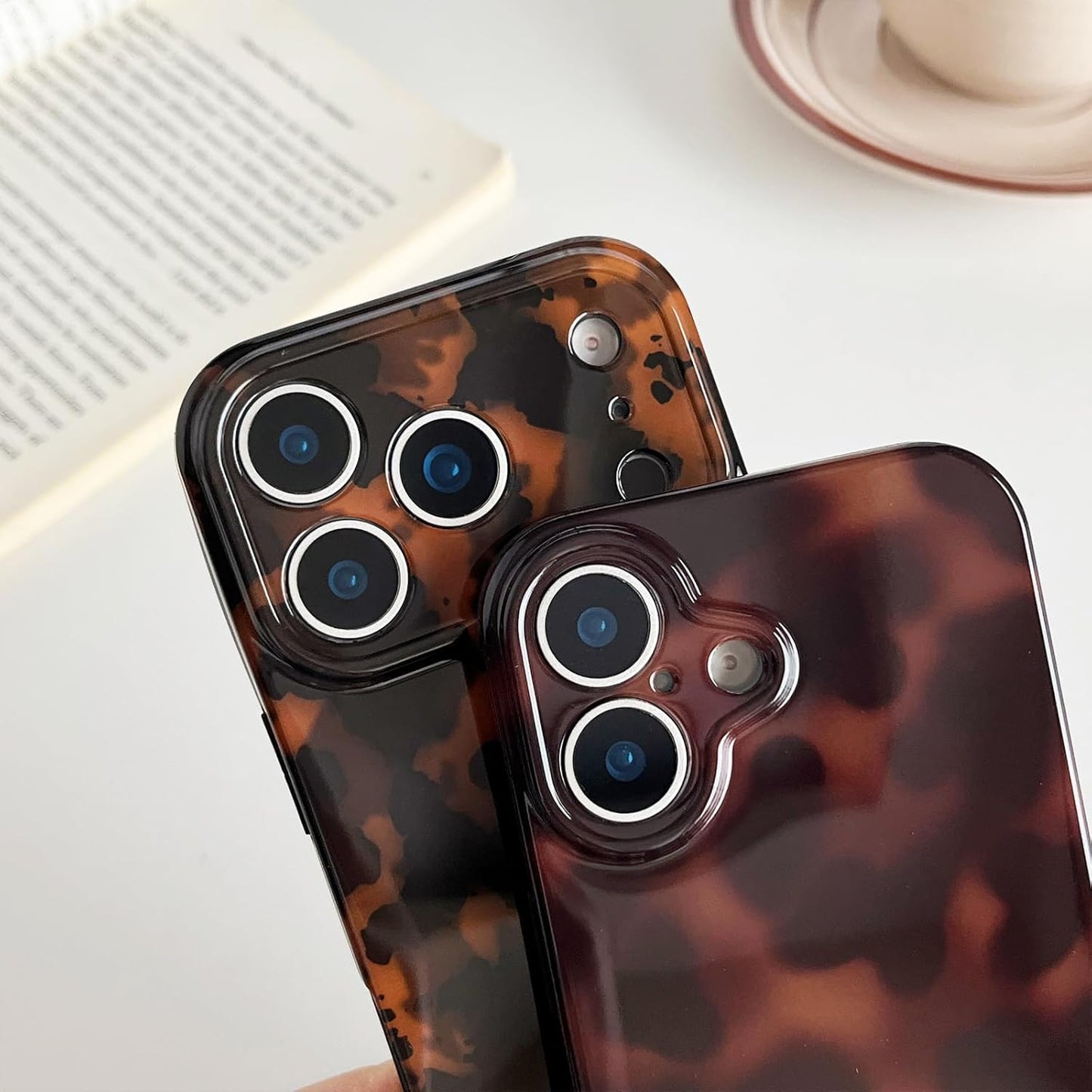 Compatible with Iphone 17 Pro Max Case, Tortoise Shell Chic Amber Brown Print Leopard, Fashion Classic Soft TPU Protective Case for Women Compatible with Iphone 17 Pro Max 6.9 '', Color2