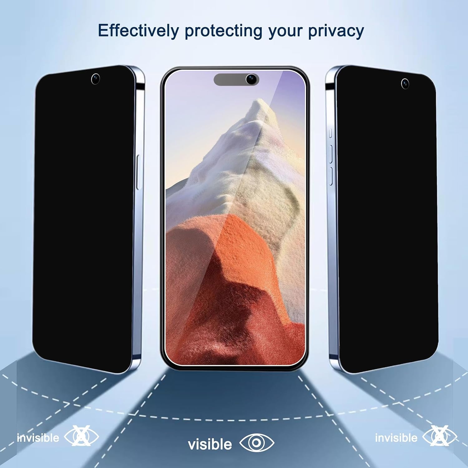 Ailun 3Pack Privacy Screen Protector for Iphone 15 plus [6.7 Inch]+3Pack Camera Lens Protector,Sensor Protection,Dynamic Island Compatible,Anti Spy Private Tempered Glass[9H Hardness][Black][6 Pack]  Ailun   