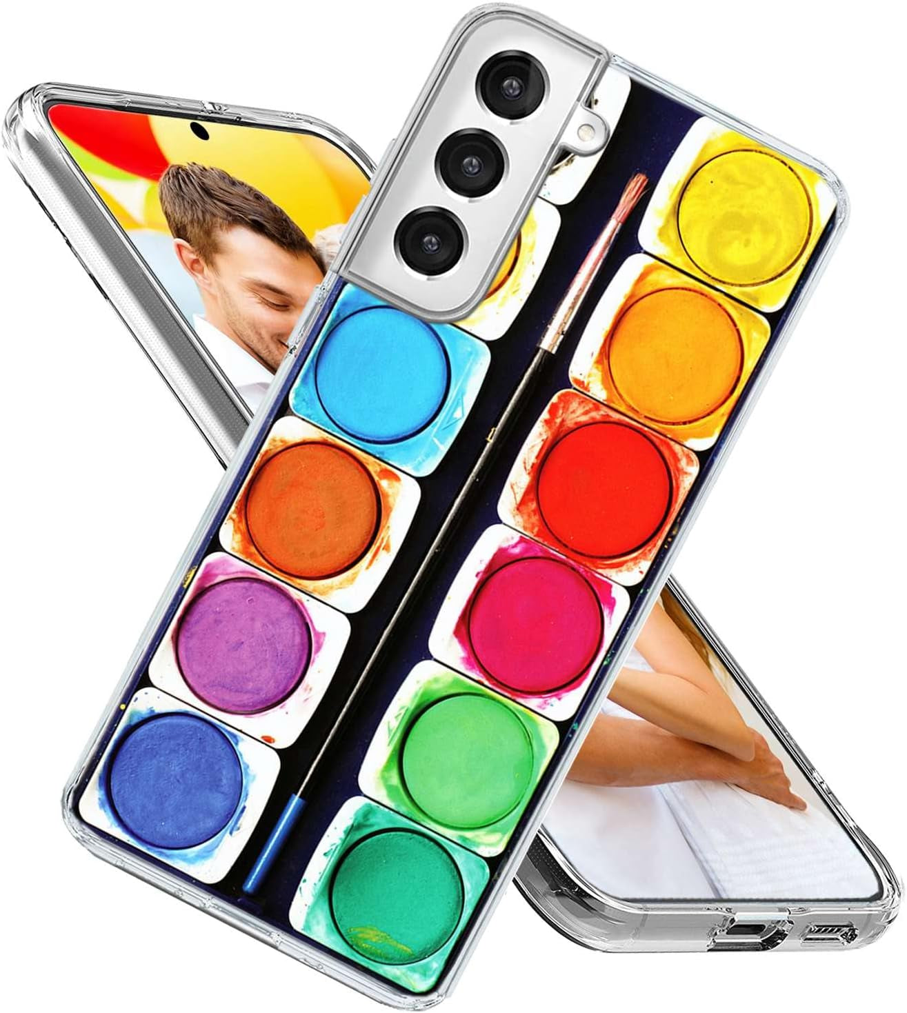 For Galaxy S22 plus Case,Samsung S22 plus Case for Girl Women Men, Shockproof Slim Soft TPU Clear Protective Phone Case Cover with Design for Galaxy S22+,Funny Sports Design Brown Football