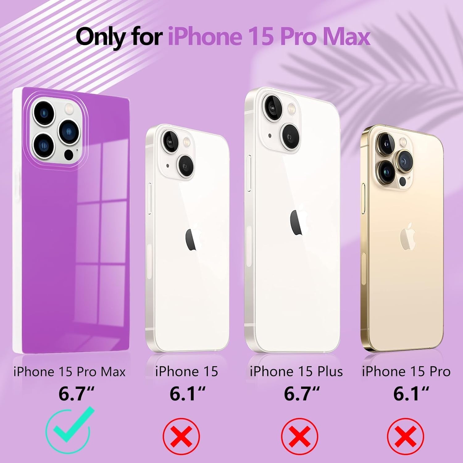 Pevezeda Neon Series Designed for Iphone 15 Pro Max Case 6.7 Inch, Cute Retro Bright Design Shockproof Phone Cases for Women Girls [Square Edge Design] [Reinforced Corners Protection], Lavender  Pevezeda   