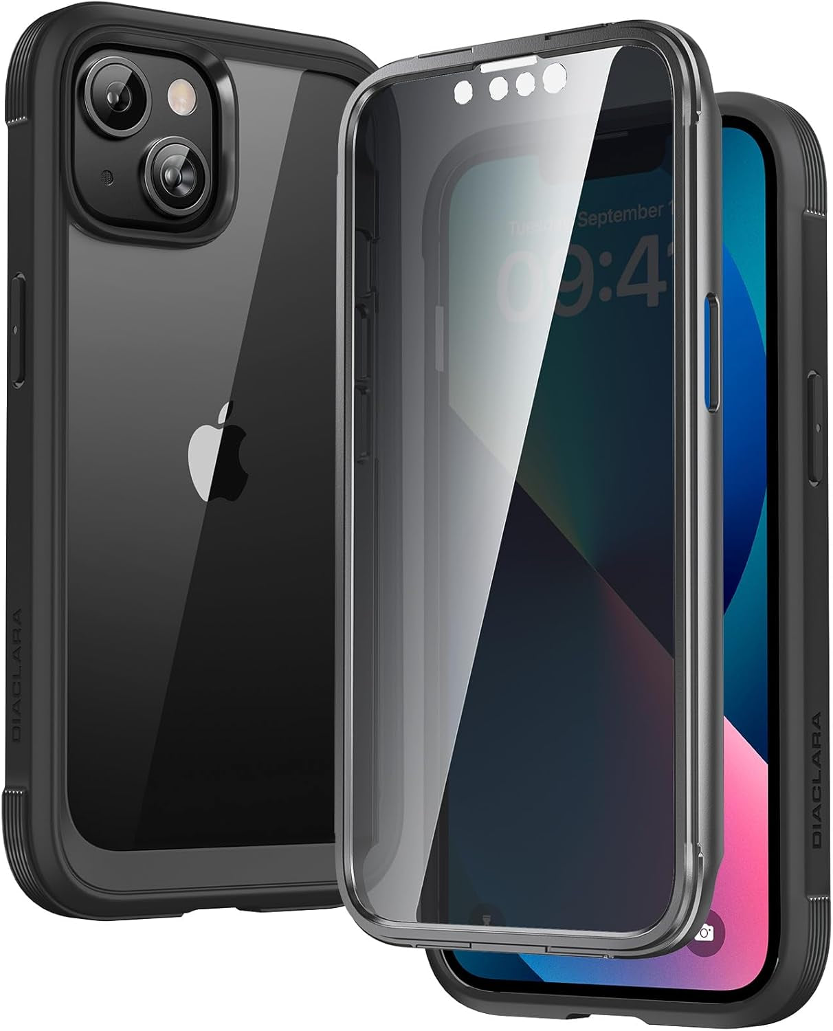 Diaclara Magnetic Designed for Iphone 17 Pro Max Case Full Body Bumper,[Compatible with Magsafe] Military Drop Proof Cover with Built-In Touch Sensitive Anti-Scratch Screen Protector,Orange