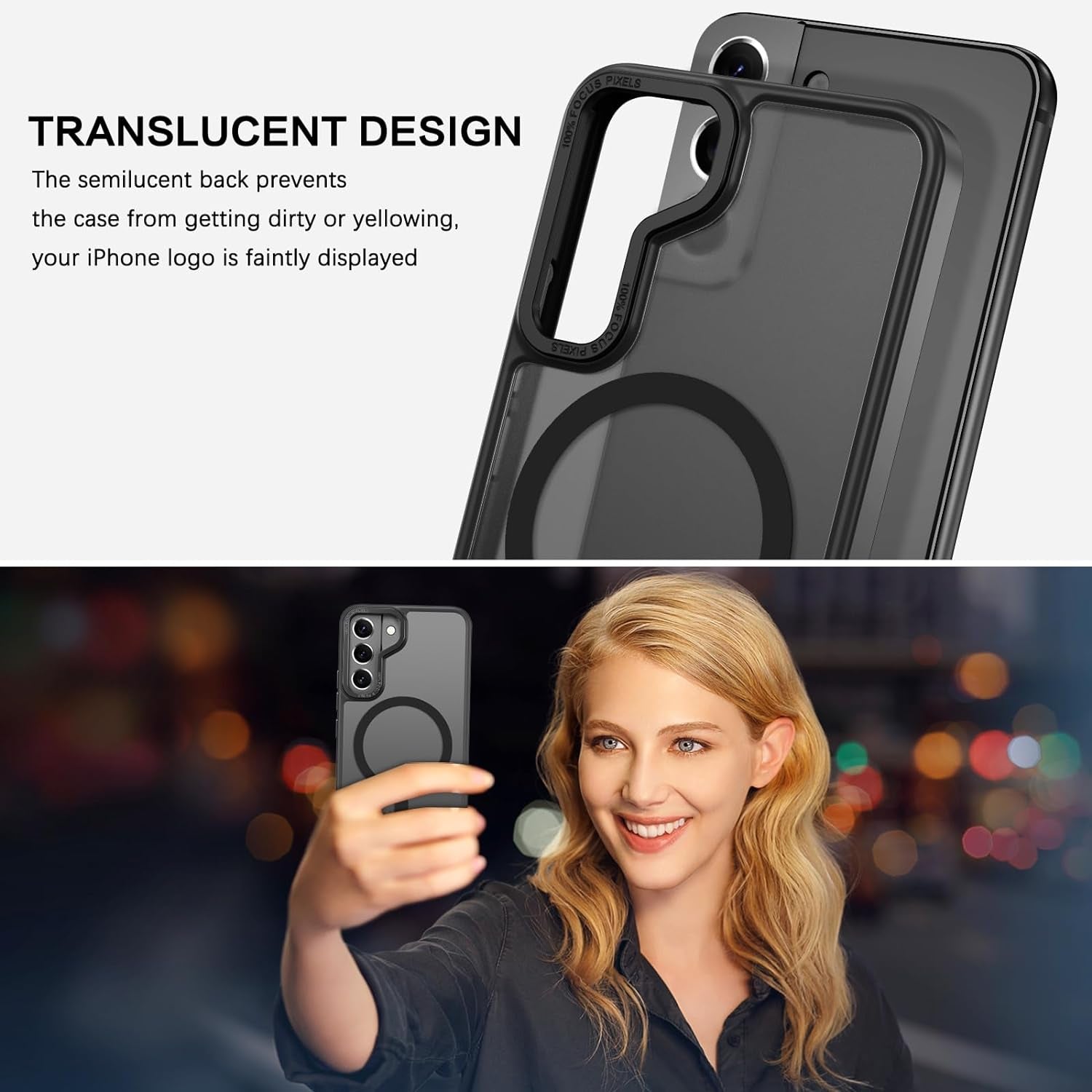 BENTOBEN Samsung Galaxy S22 Case, Galaxy S22 Magnetic Case [Compatible with Magsafe] Translucent Matte Slim Shockproof Women Men Protective Case Cover for Samsung Galaxy S22 6.1", Black