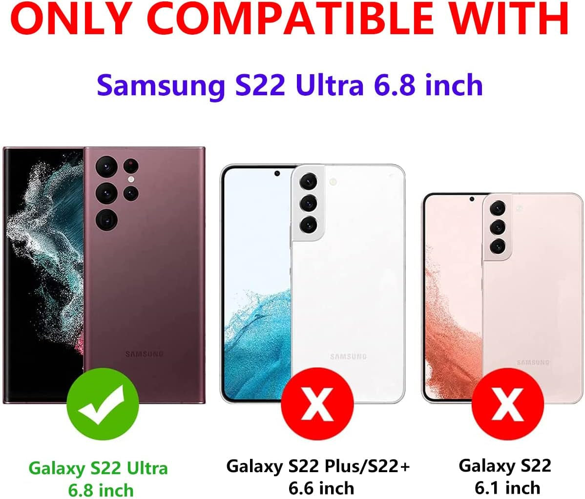 Designed for Samsung Galaxy S22 Ultra Case Gift Militay Grade Drop Protective Rugged Heavy Duty Cover Shockproof Case for Galaxy S22 Ultra Phone Case for Women Men Boy Girl (Blue+Black)