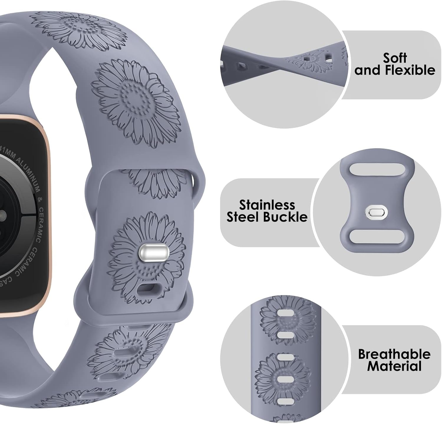 Aopigavi Engraved Designer Sport Bands Compatible with Apple Watch Bands 42Mm 44Mm 38Mm 41Mm 40Mm 45Mm 49Mm, Soft Waterproof Silicone Strap Wristband for Iwatch Ultra/Se Series 8/7/6/5/4/3/2/1